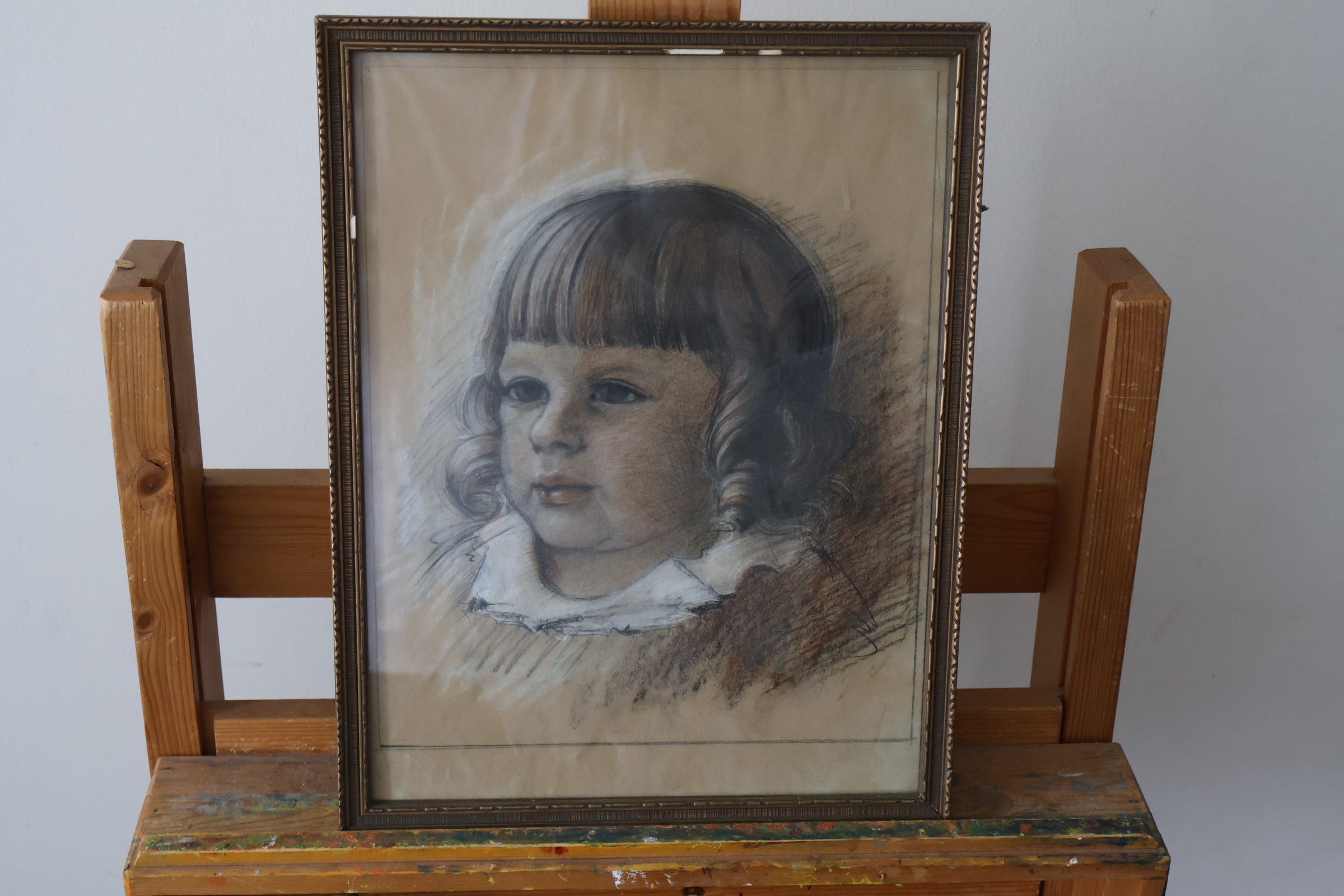 Tekening van kind in lijst'' – foto 2 – kavel bij GSD Auctions, Zoeterwoude