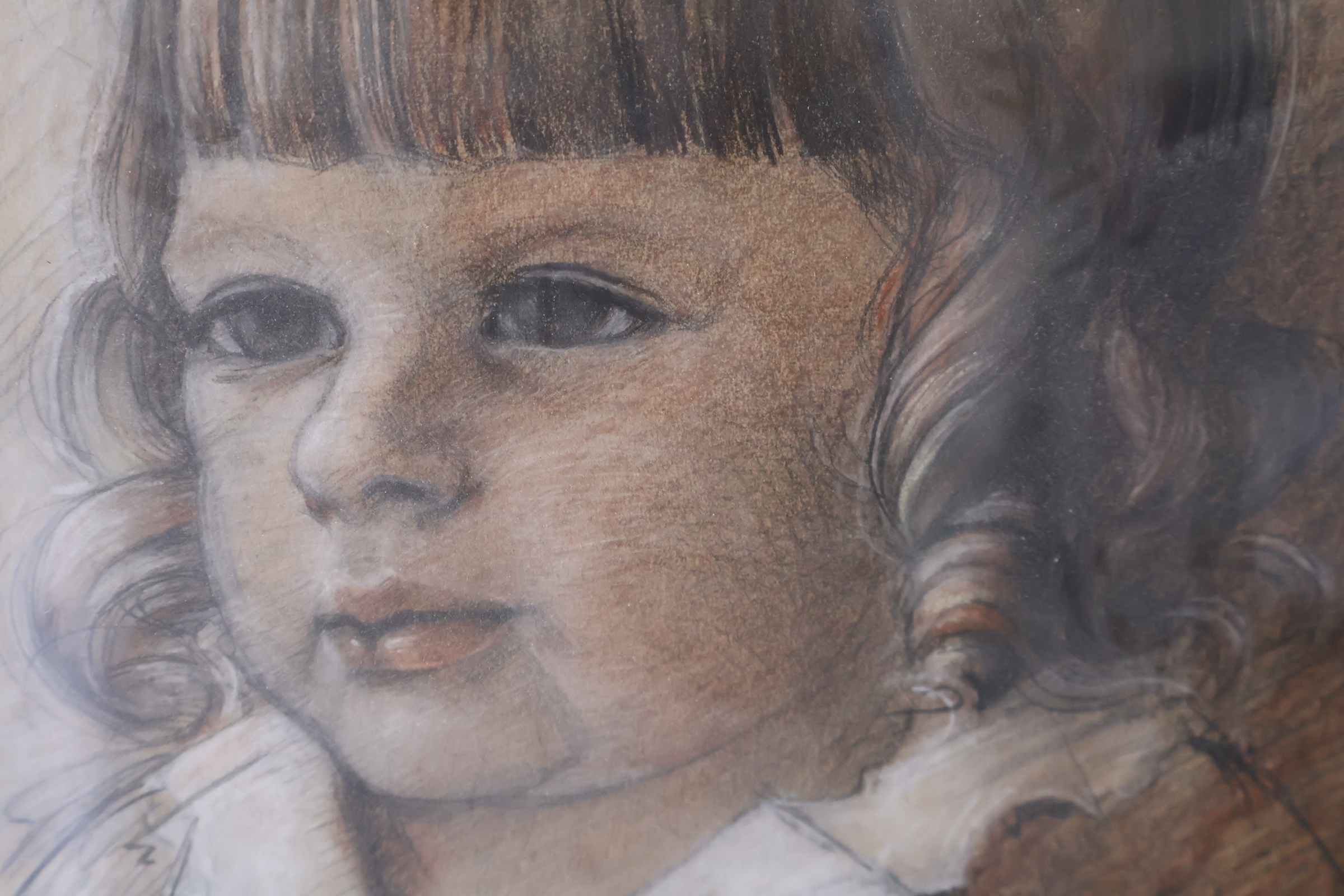 Tekening van kind in lijst'' – foto 8 – kavel bij GSD Auctions, Zoeterwoude