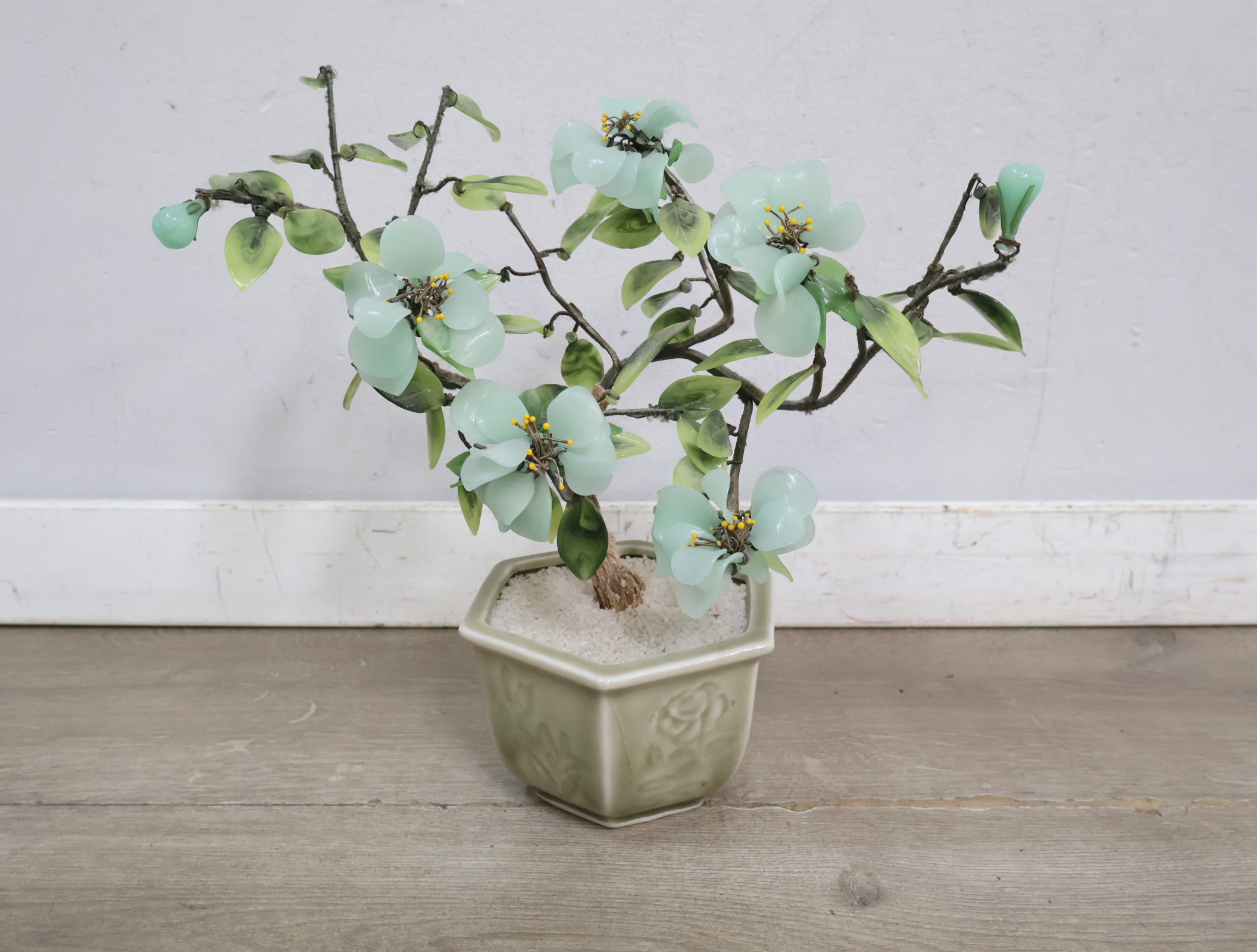 Decoratieve boom met groene glazen bloemen'' – foto 4 – kavel bij GSD Auctions, Zoeterwoude