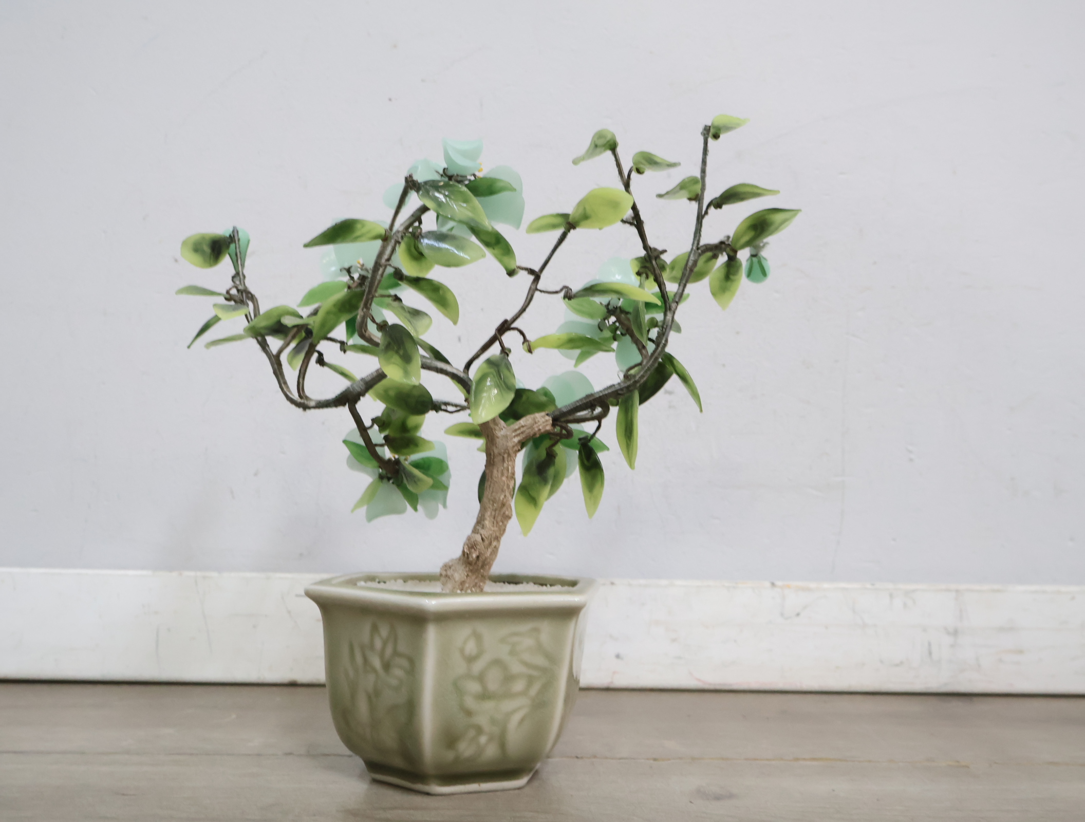 Decoratieve boom met groene glazen bloemen'' – foto 9 – kavel bij GSD Auctions, Zoeterwoude