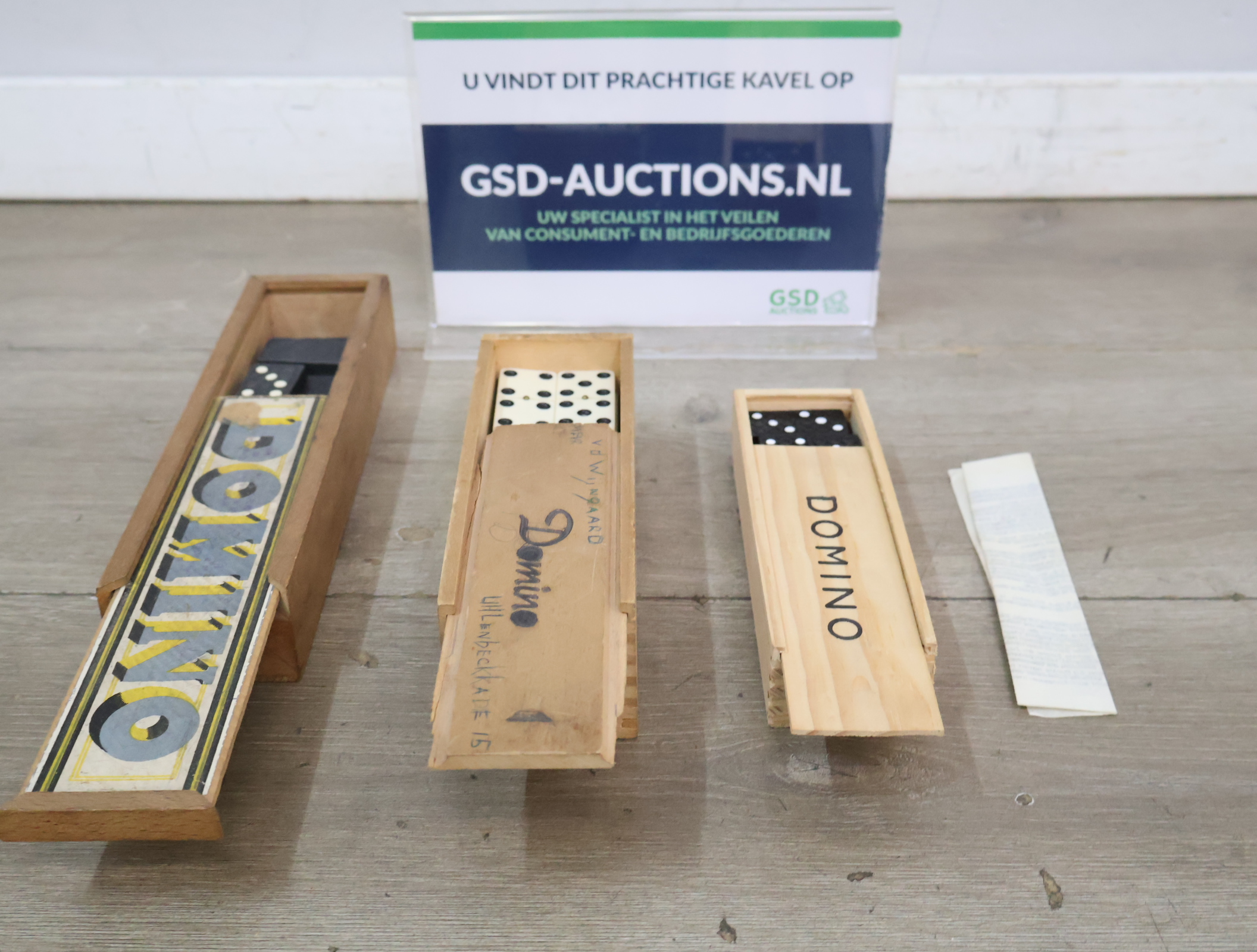 Vintage Set houten domino spellen'' – foto 2 – kavel bij GSD Auctions, Zoeterwoude