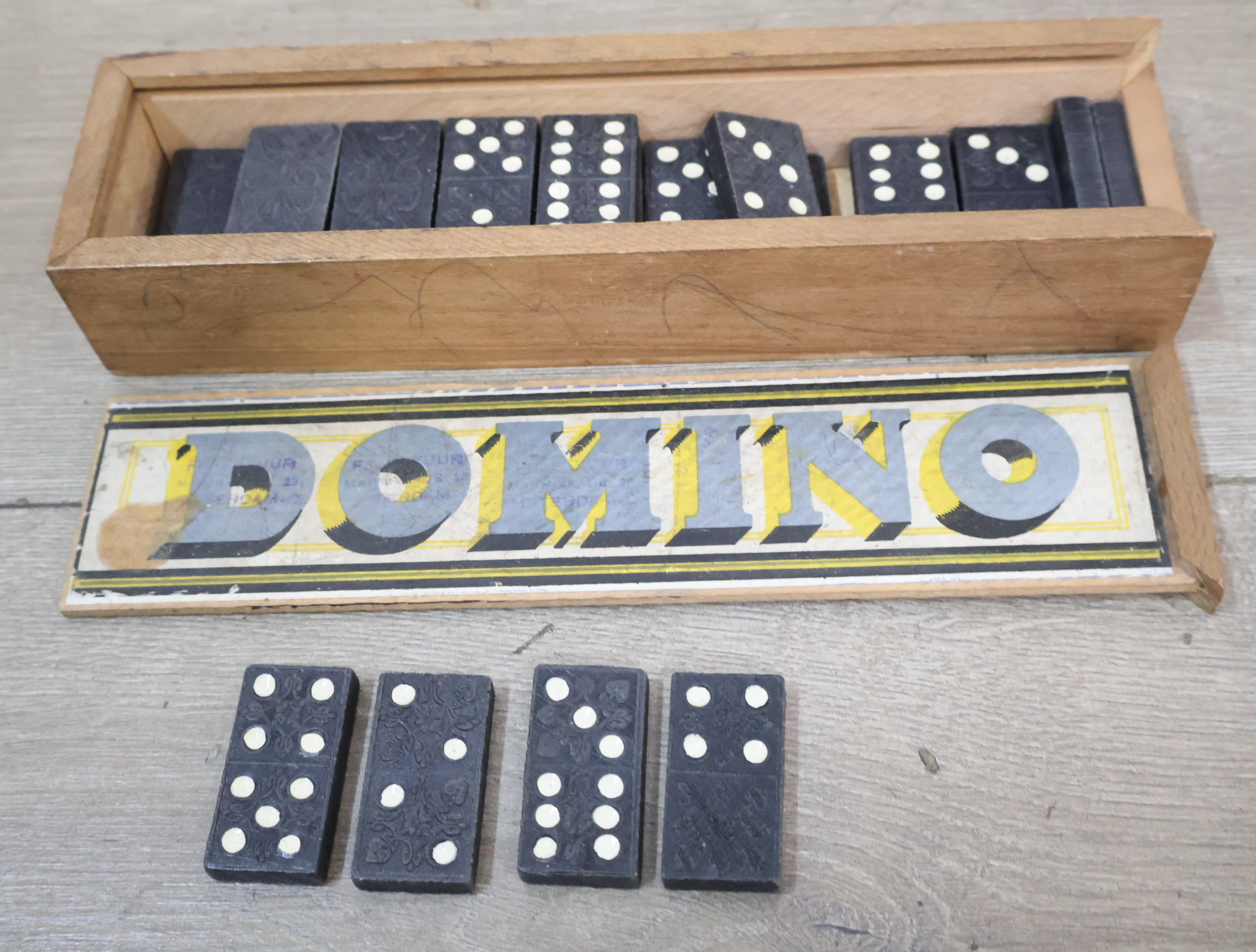 Vintage Set houten domino spellen'' – foto 5 – kavel bij GSD Auctions, Zoeterwoude