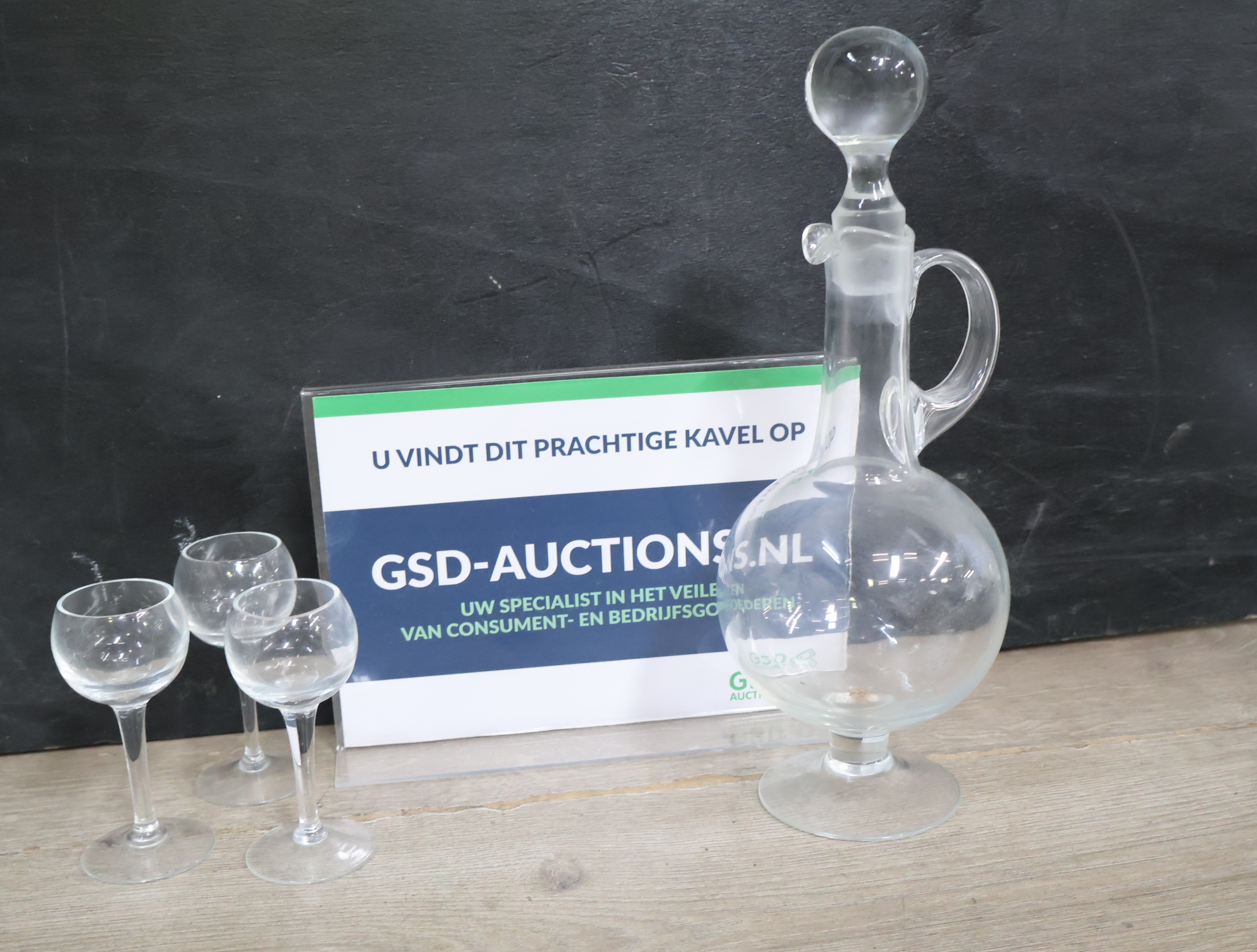 Kristallen Karaf met 3 Glazen'' – foto 2 – kavel bij GSD Auctions, Zoeterwoude