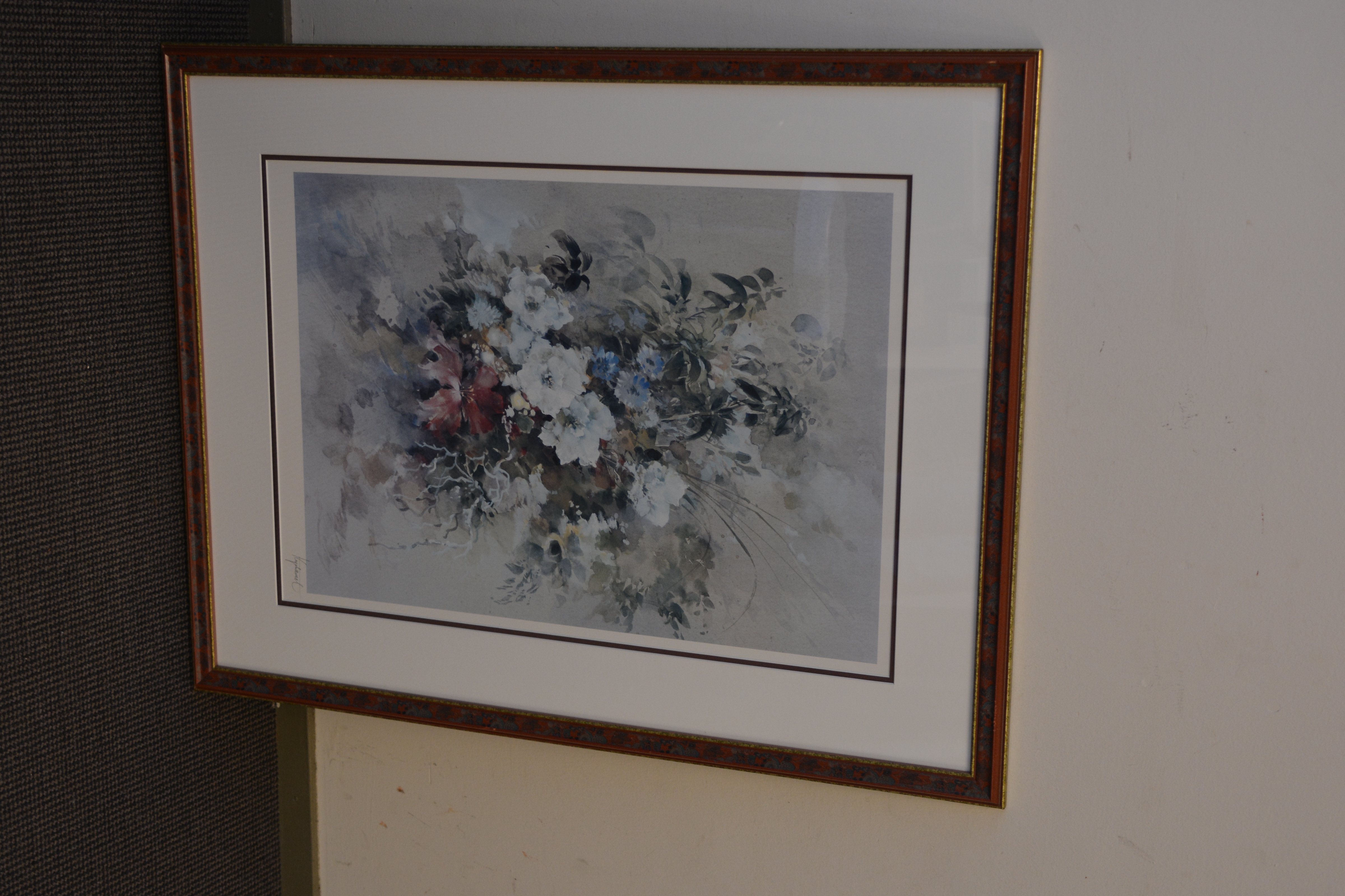 Ingelijste aquarel van een boeket bloemen. Door Hugeamel'' – kavel bij GSD Auctions, Zoeterwoude