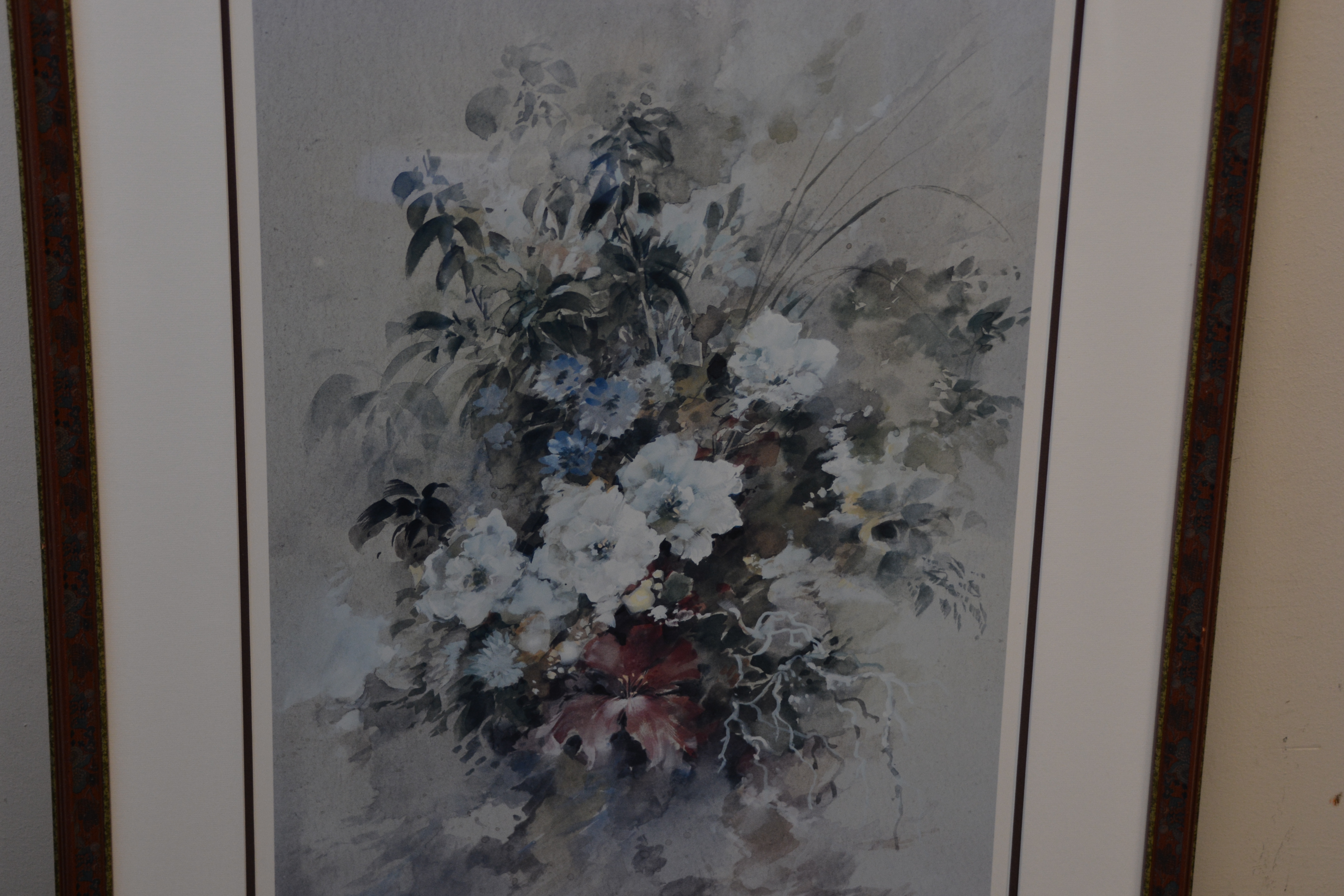 Ingelijste aquarel van een boeket bloemen. Door Hugeamel'' – foto 3 – kavel bij GSD Auctions, Zoeterwoude