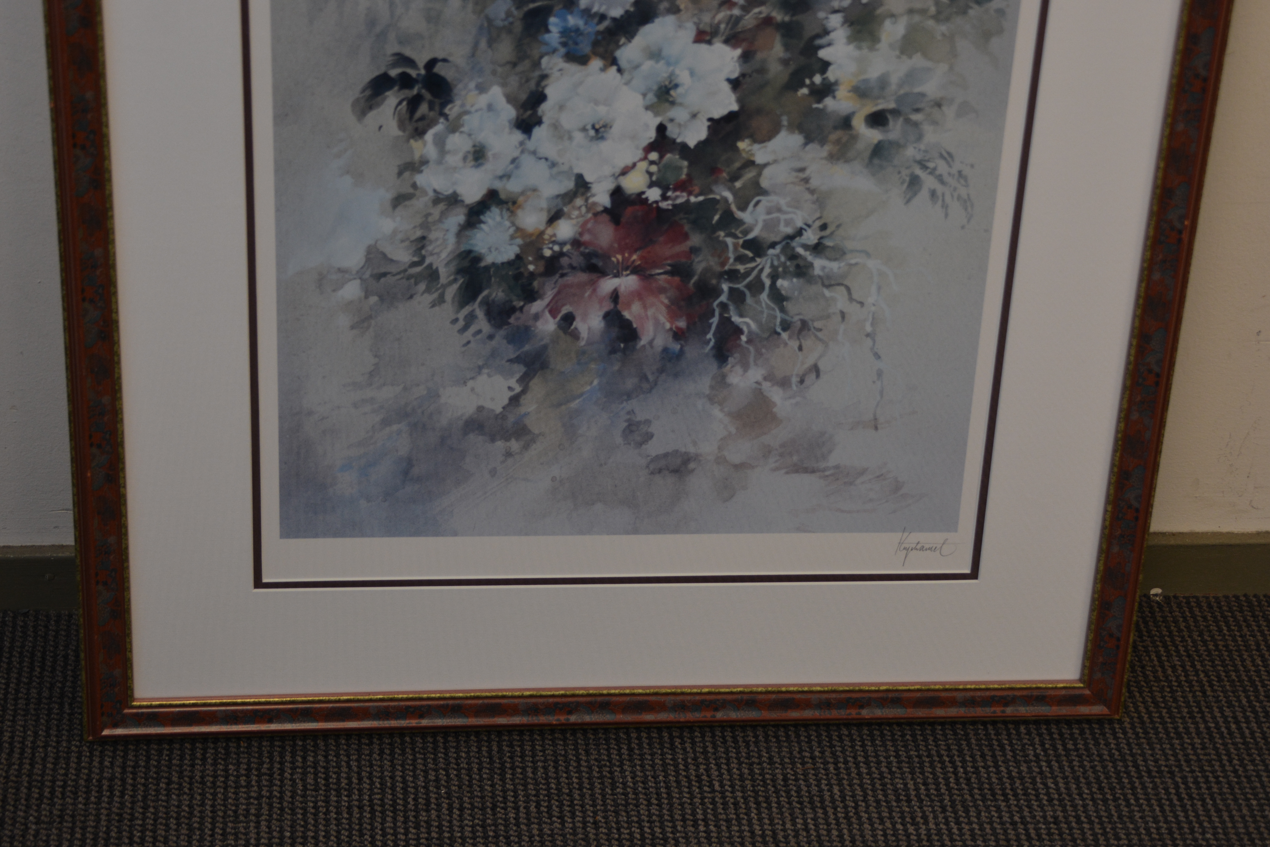 Ingelijste aquarel van een boeket bloemen. Door Hugeamel'' – foto 5 – kavel bij GSD Auctions, Zoeterwoude