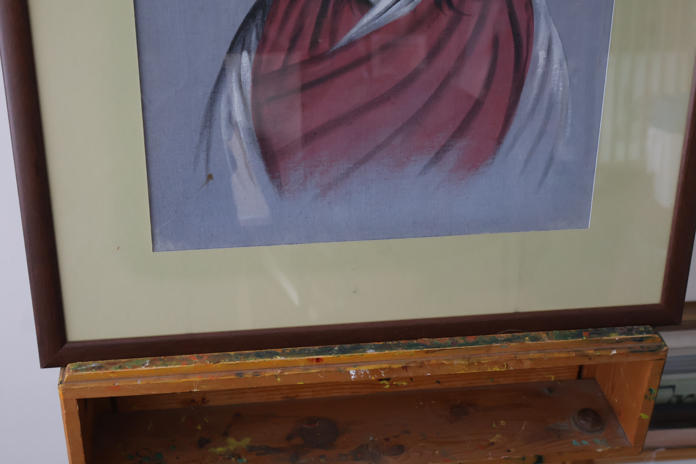 Ingelijste werk van vrouw met traditionele hoed'' – foto 6 – kavel bij GSD Auctions, Zoeterwoude