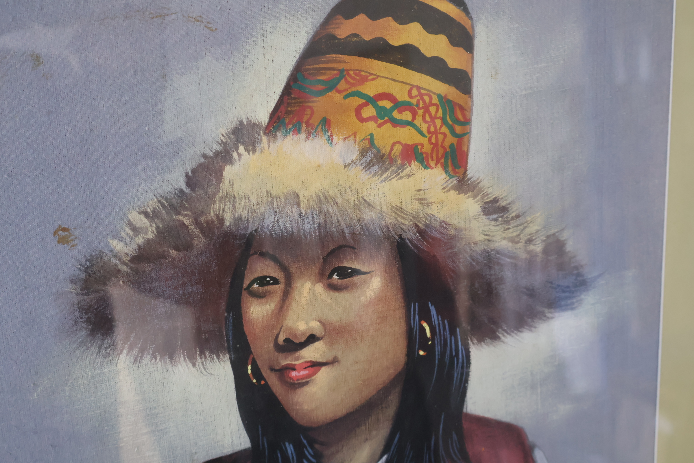 Ingelijste werk van vrouw met traditionele hoed'' – foto 7 – kavel bij GSD Auctions, Zoeterwoude