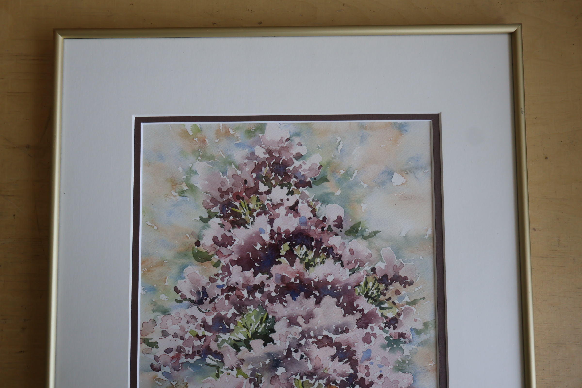 Ingelijste aquarel van bloemen'' – foto 3 – kavel bij GSD Auctions, Zoeterwoude