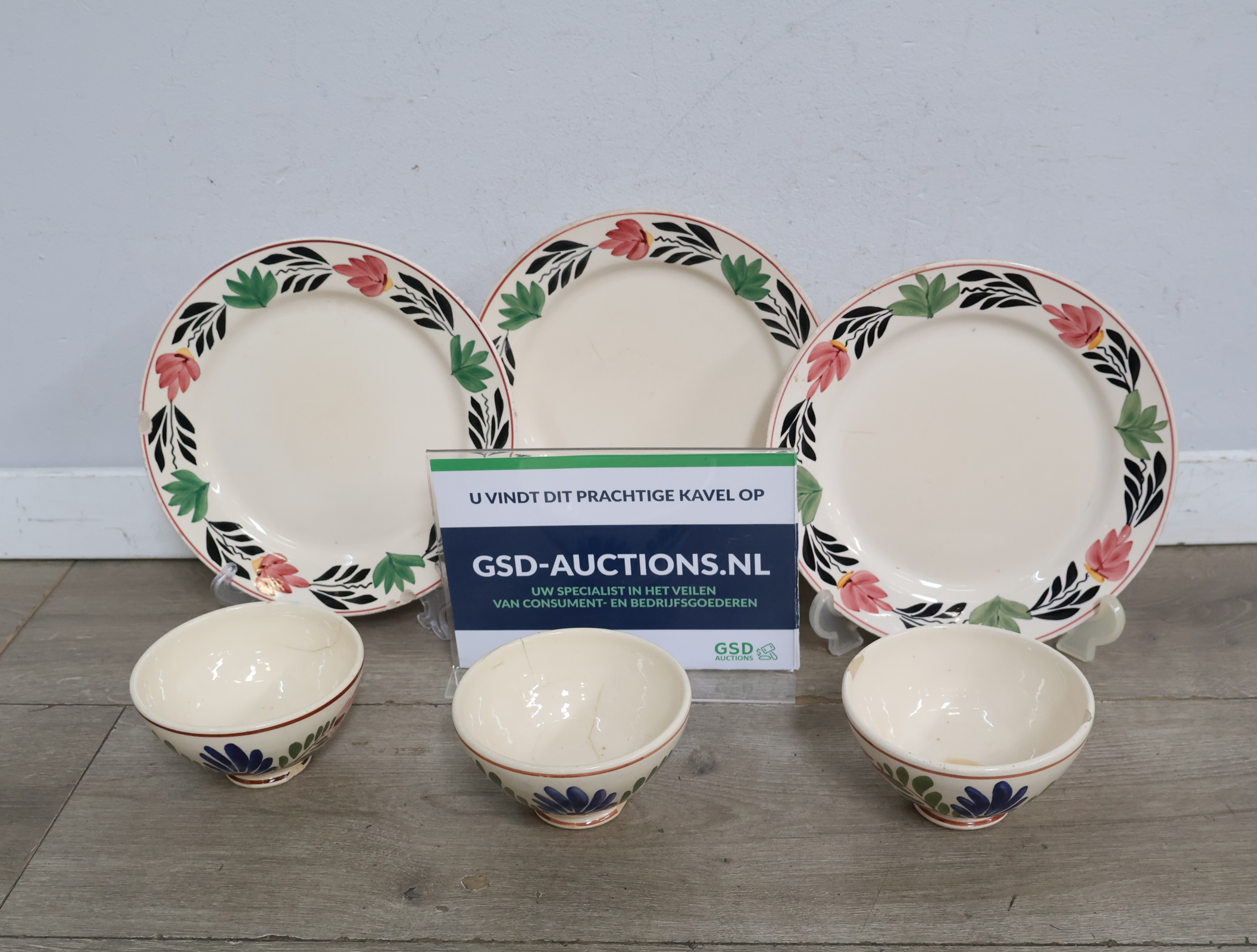 Set Servies - Boerenbont-stijl'' – foto 2 – kavel bij GSD Auctions, Zoeterwoude