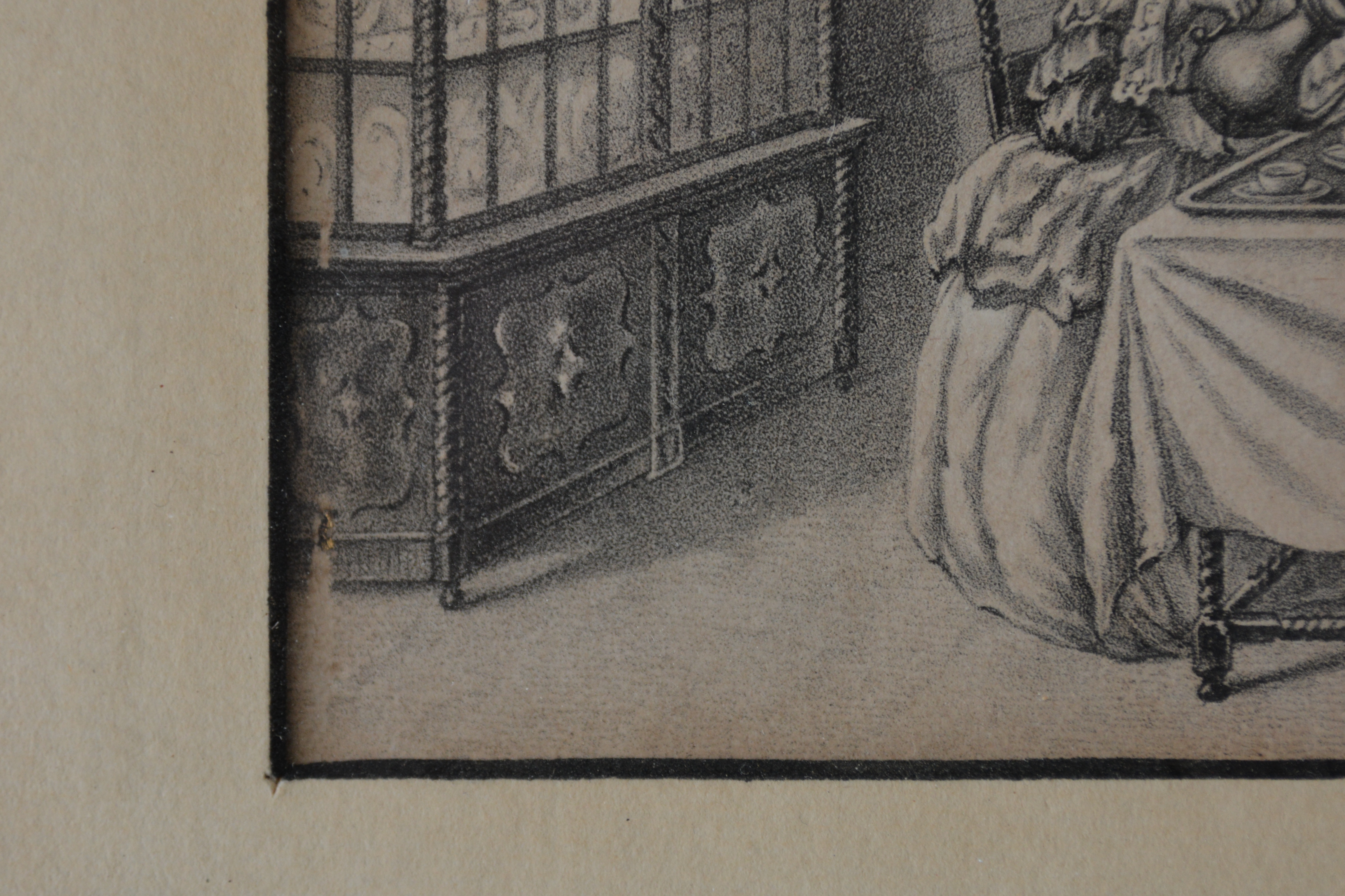 Antieke prent van een theekrans'' – foto 2 – kavel bij GSD Auctions, Zoeterwoude