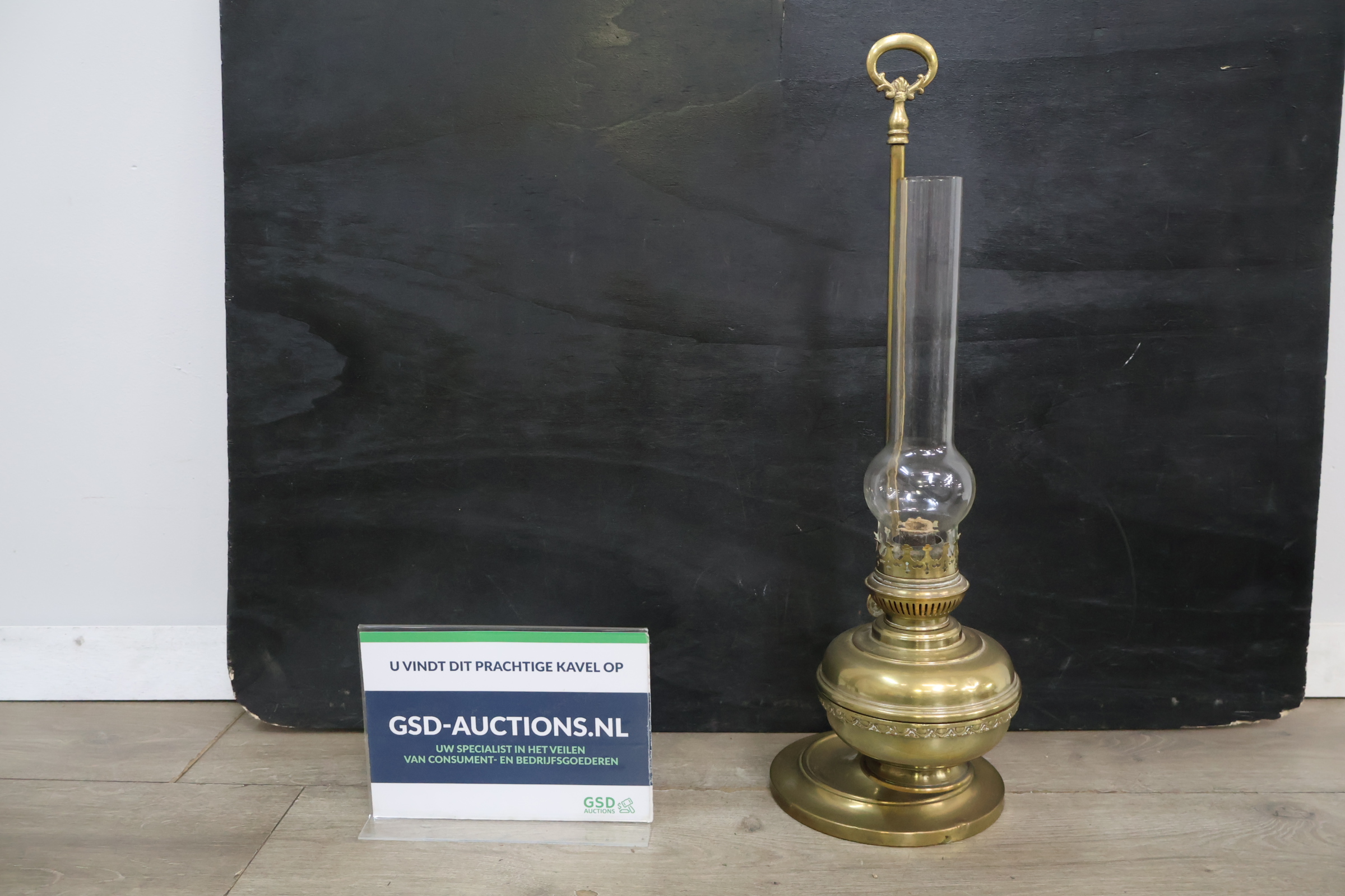 Antieke koperen olielamp – foto 2 – kavel bij GSD Auctions, Zoeterwoude