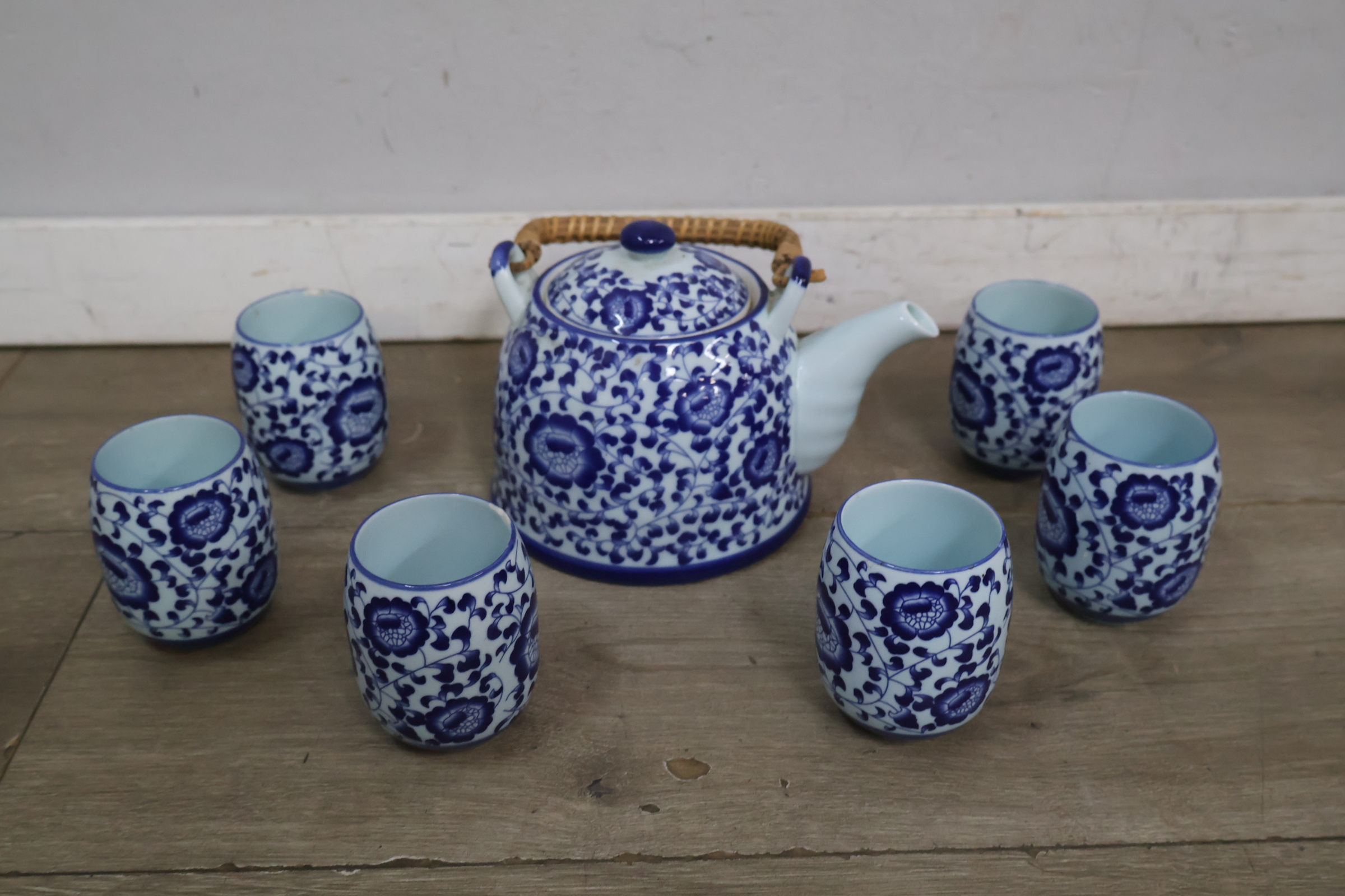 Blauw wit theeservies - Porselein – foto 4 – kavel bij GSD Auctions, Zoeterwoude
