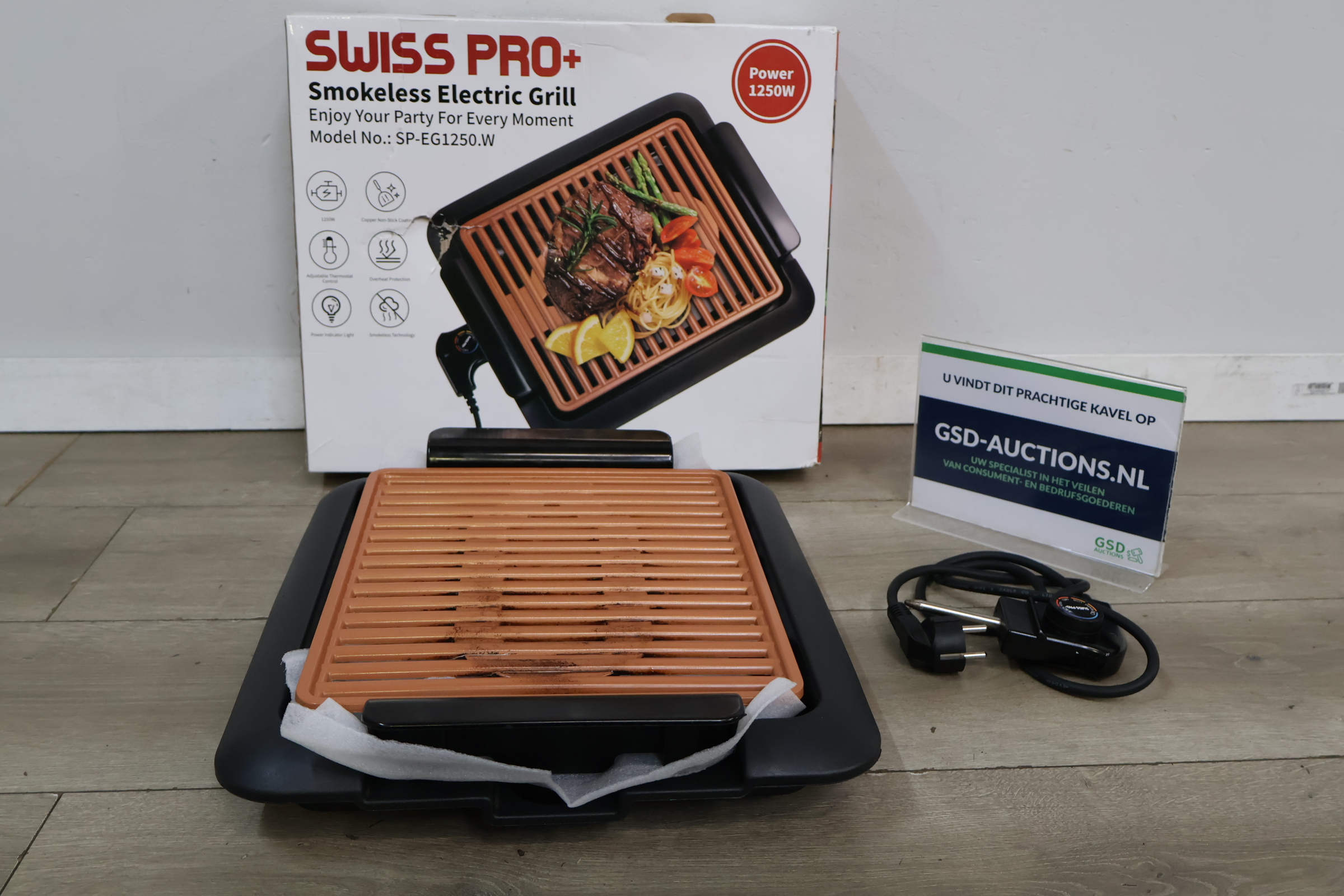 Swiss Pro+ Elektrische Rookloze Grill – foto 2 – kavel bij GSD Auctions, Zoeterwoude