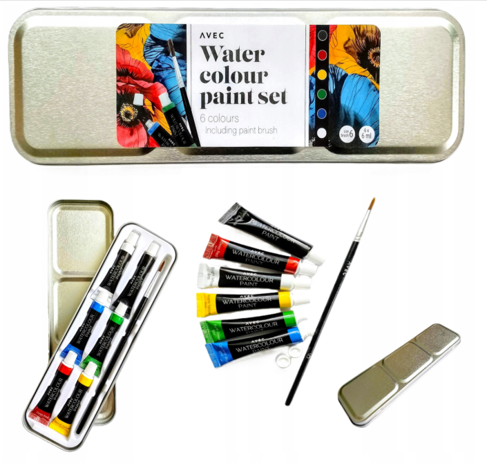 100x AQUARELVERF 6 STUKS IN TUBES + KWAS IN EEN ETUI – kavel bij GSD Auctions, Zoeterwoude