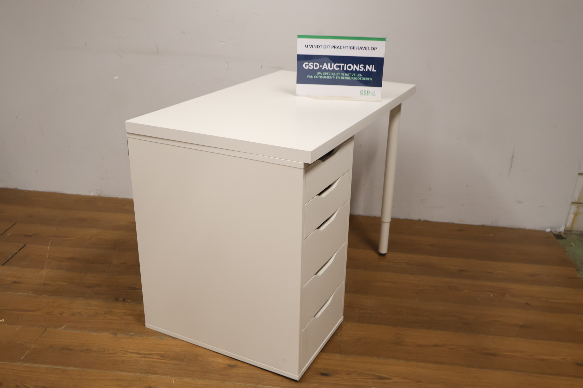 Wit modern bureau met ladenblok'' – foto 2 – kavel bij GSD Auctions, Zoeterwoude