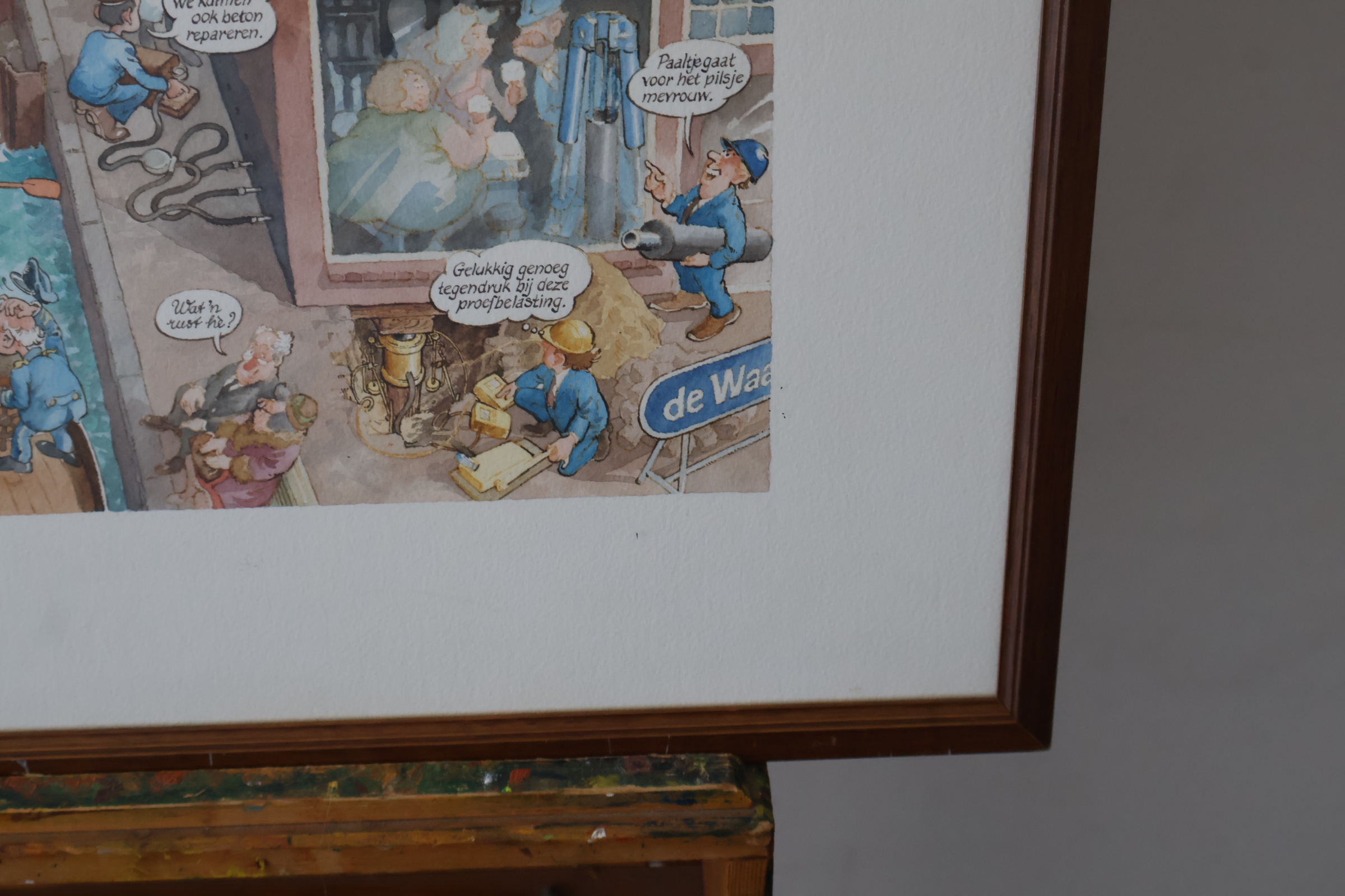 Ingelijste illustratie 'dat kan de waal allemaal!' – foto 6 – kavel bij GSD Auctions, Zoeterwoude