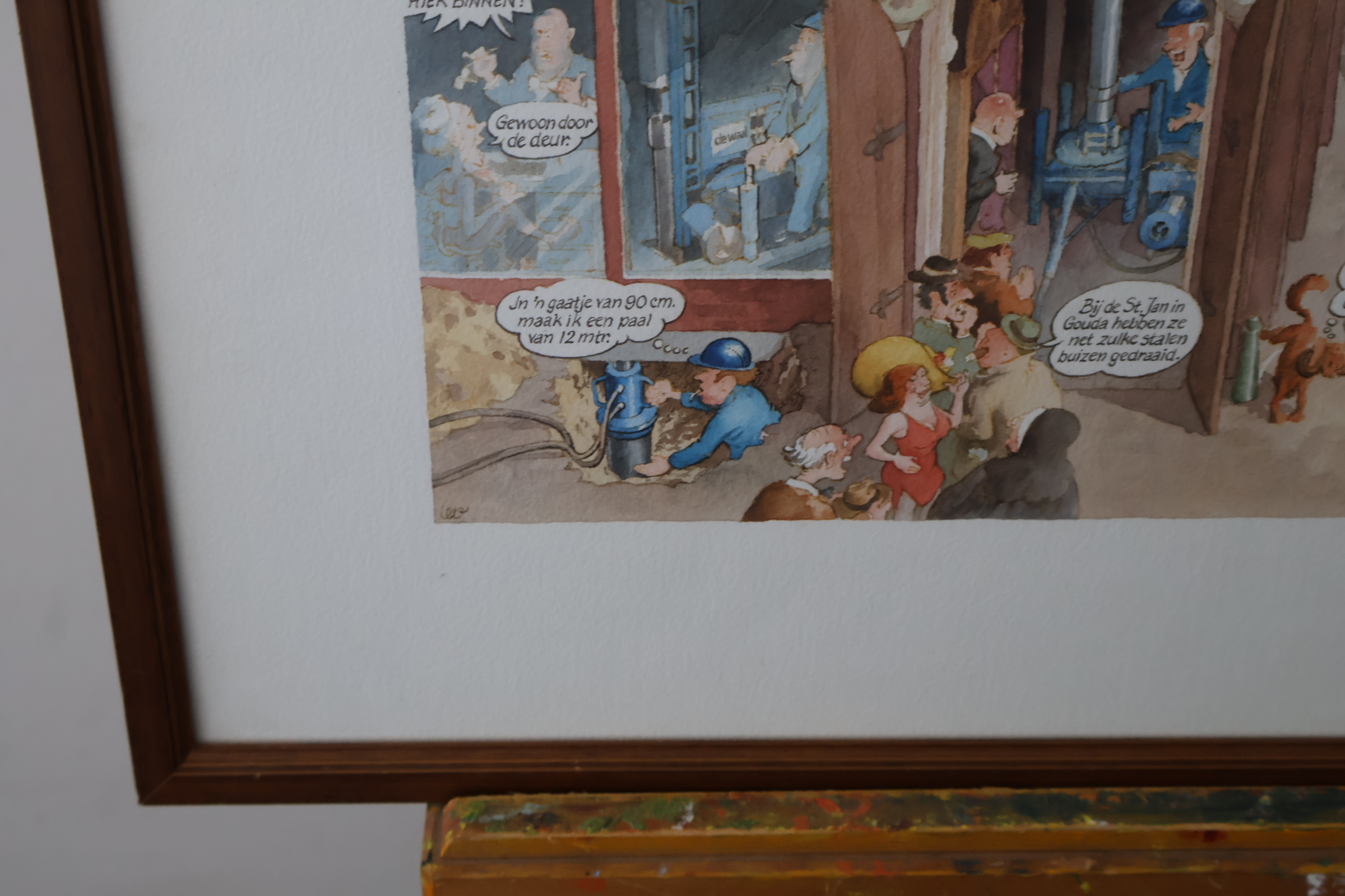 Ingelijste illustratie 'dat kan de waal allemaal!' – foto 7 – kavel bij GSD Auctions, Zoeterwoude