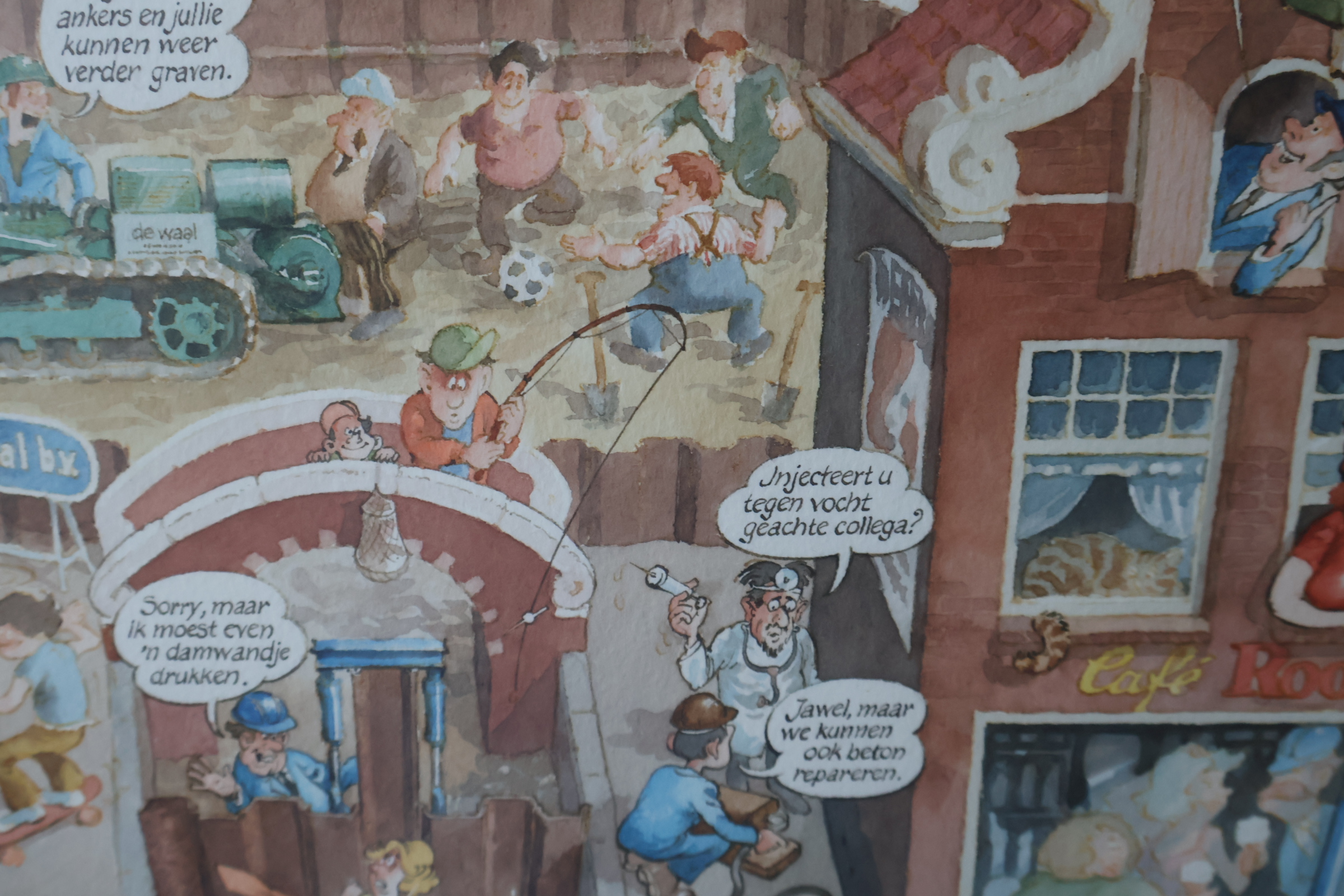 Ingelijste illustratie 'dat kan de waal allemaal!' – foto 10 – kavel bij GSD Auctions, Zoeterwoude