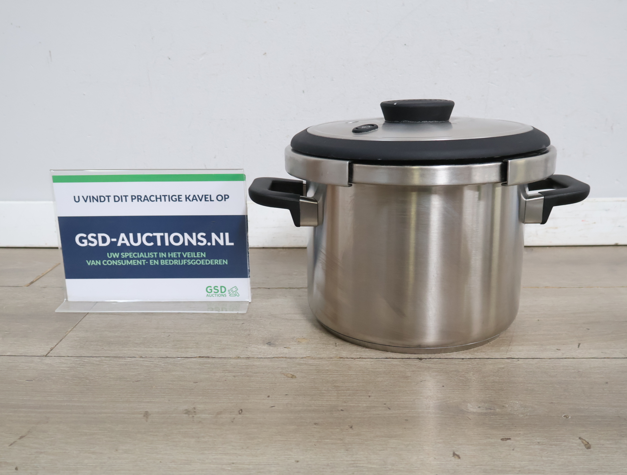 RVS snelkookpan met deksel – kavel bij GSD Auctions, Zoeterwoude
