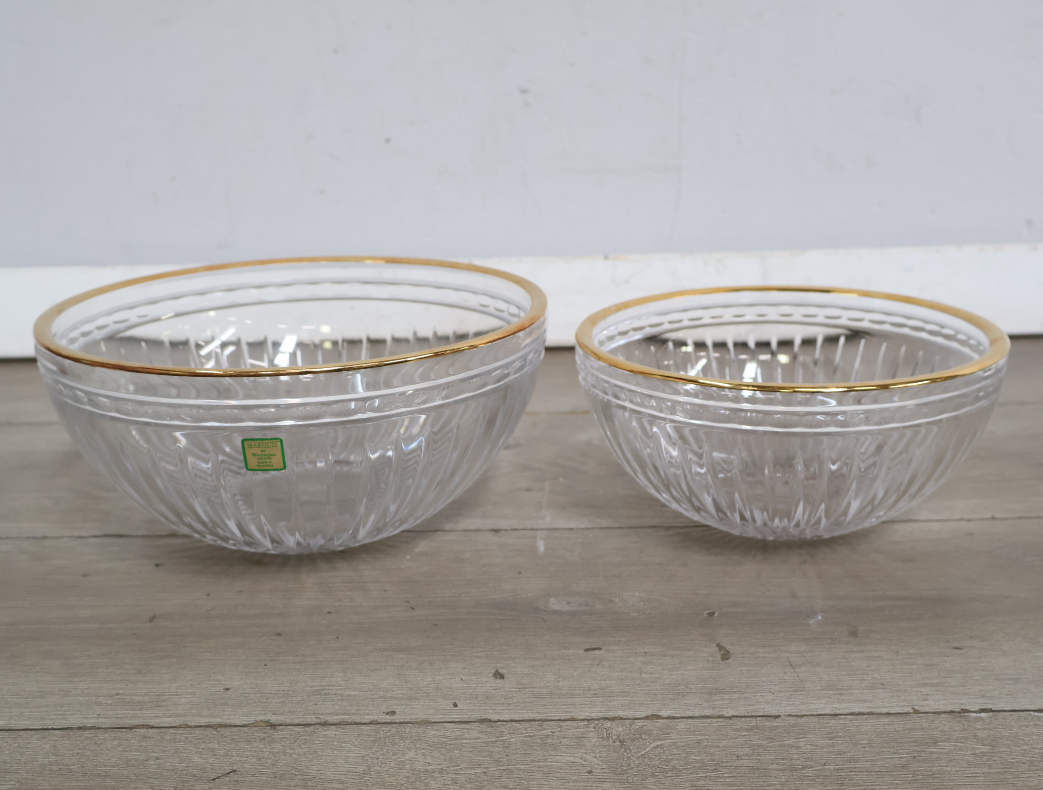Set van 2 Kristallen Marquis kommen met gouden rand – foto 3 – kavel bij GSD Auctions, Zoeterwoude