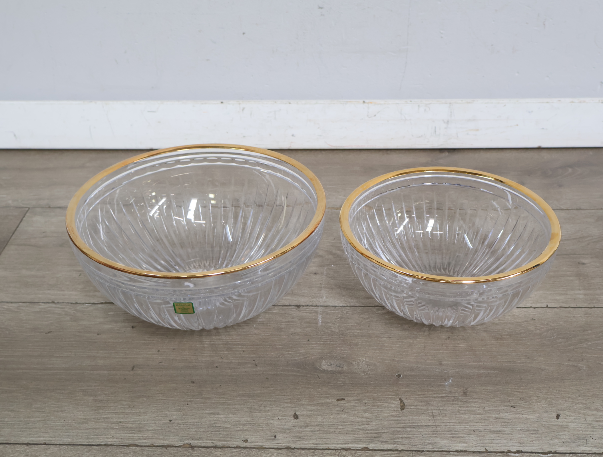 Set van 2 Kristallen Marquis kommen met gouden rand – foto 5 – kavel bij GSD Auctions, Zoeterwoude