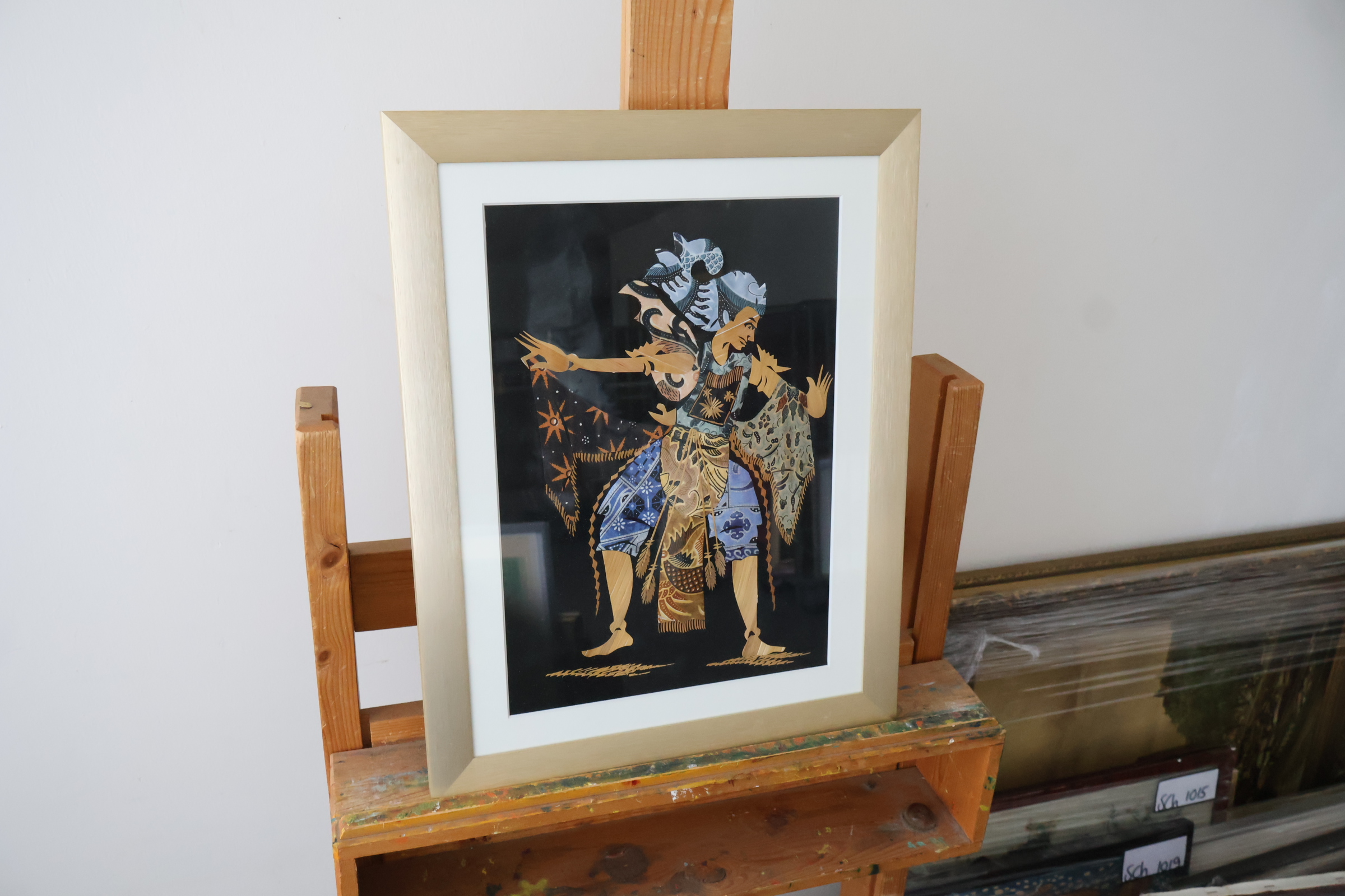 Ingelijst Batik kunstwerk – foto 2 – kavel bij GSD Auctions, Zoeterwoude