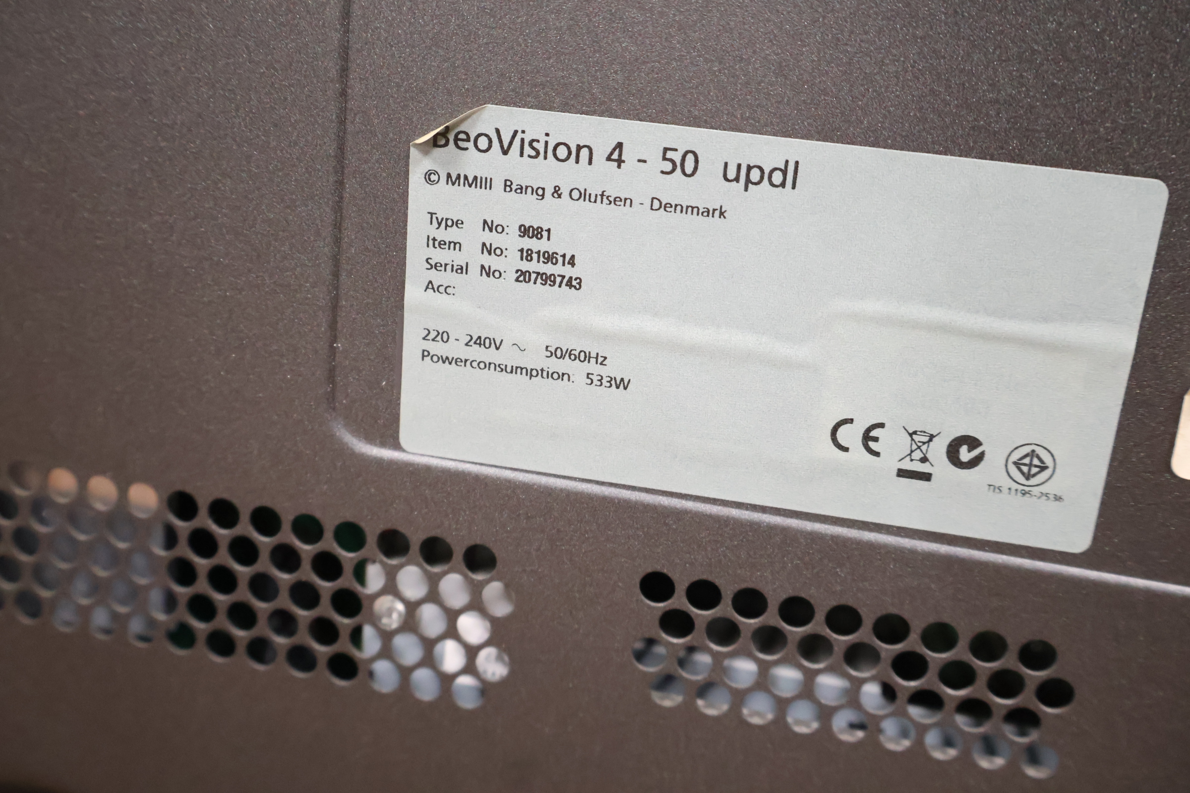 Bang & Olufsen televisie - Beovision 5 - 50 updl – foto 7 – kavel bij GSD Auctions, Zoeterwoude