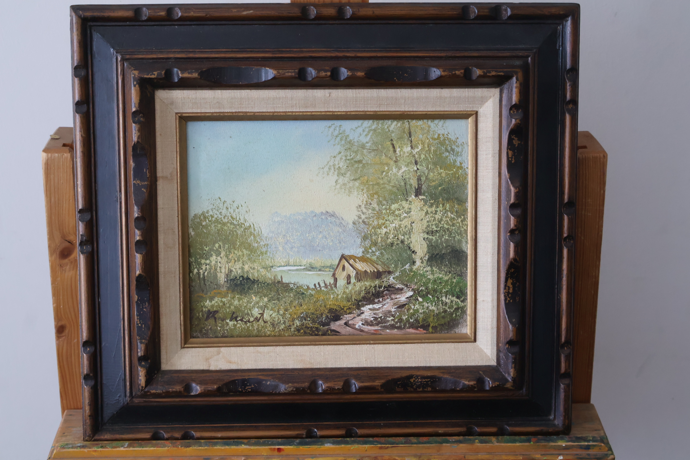 Ingelijst landschapsschilderij – foto 4 – kavel bij GSD Auctions, Zoeterwoude