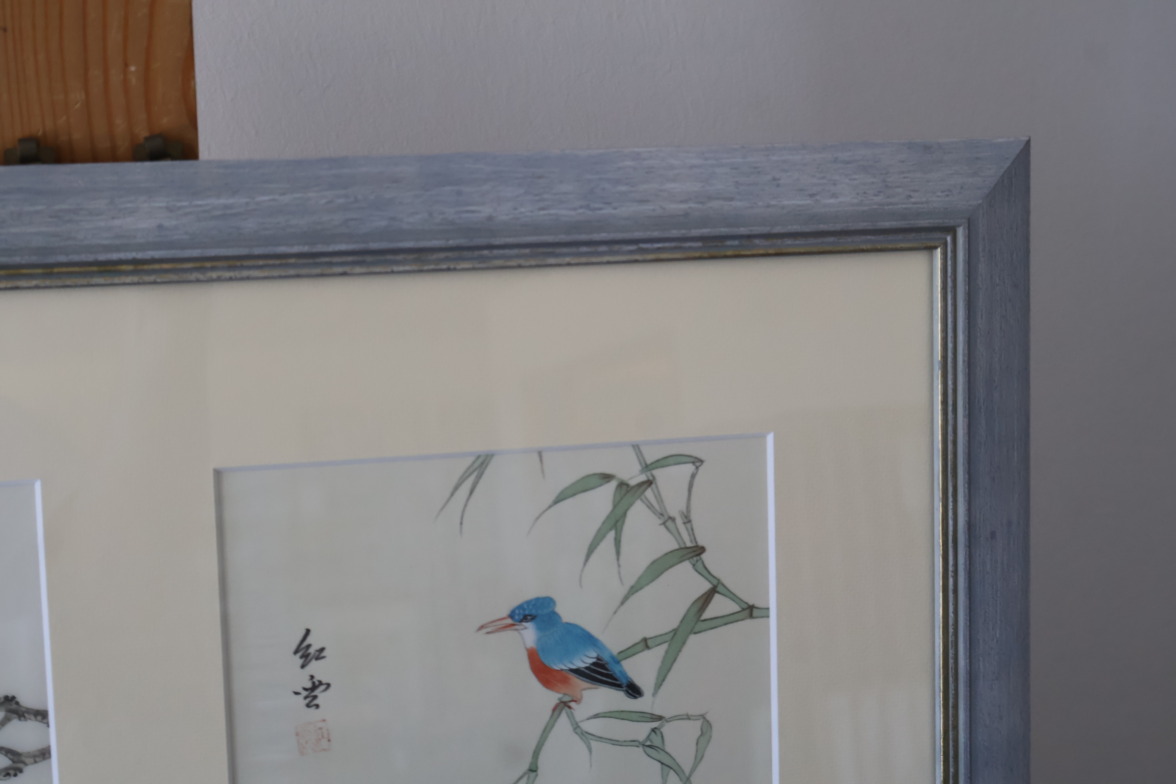 Ingelijste Chinese schilderijen met vogels en bloemen – foto 4 – kavel bij GSD Auctions, Zoeterwoude