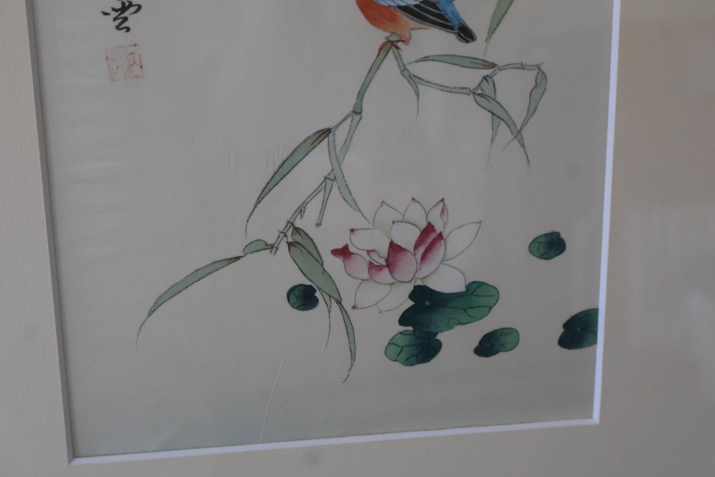 Ingelijste Chinese schilderijen met vogels en bloemen – foto 10 – kavel bij GSD Auctions, Zoeterwoude