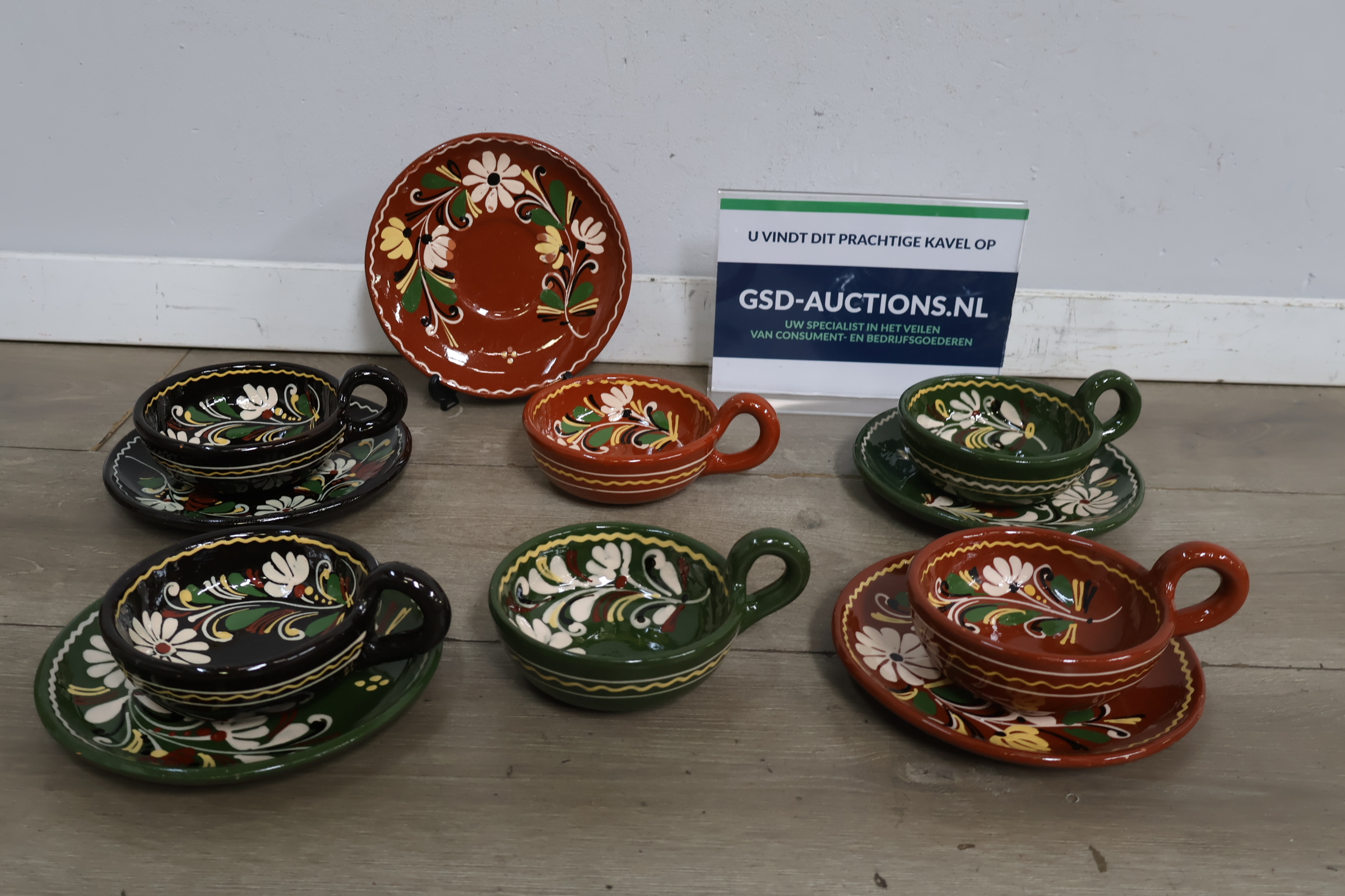 Vintage keramische kop en schotels 11 stuks'' – foto 2 – kavel bij GSD Auctions, Zoeterwoude