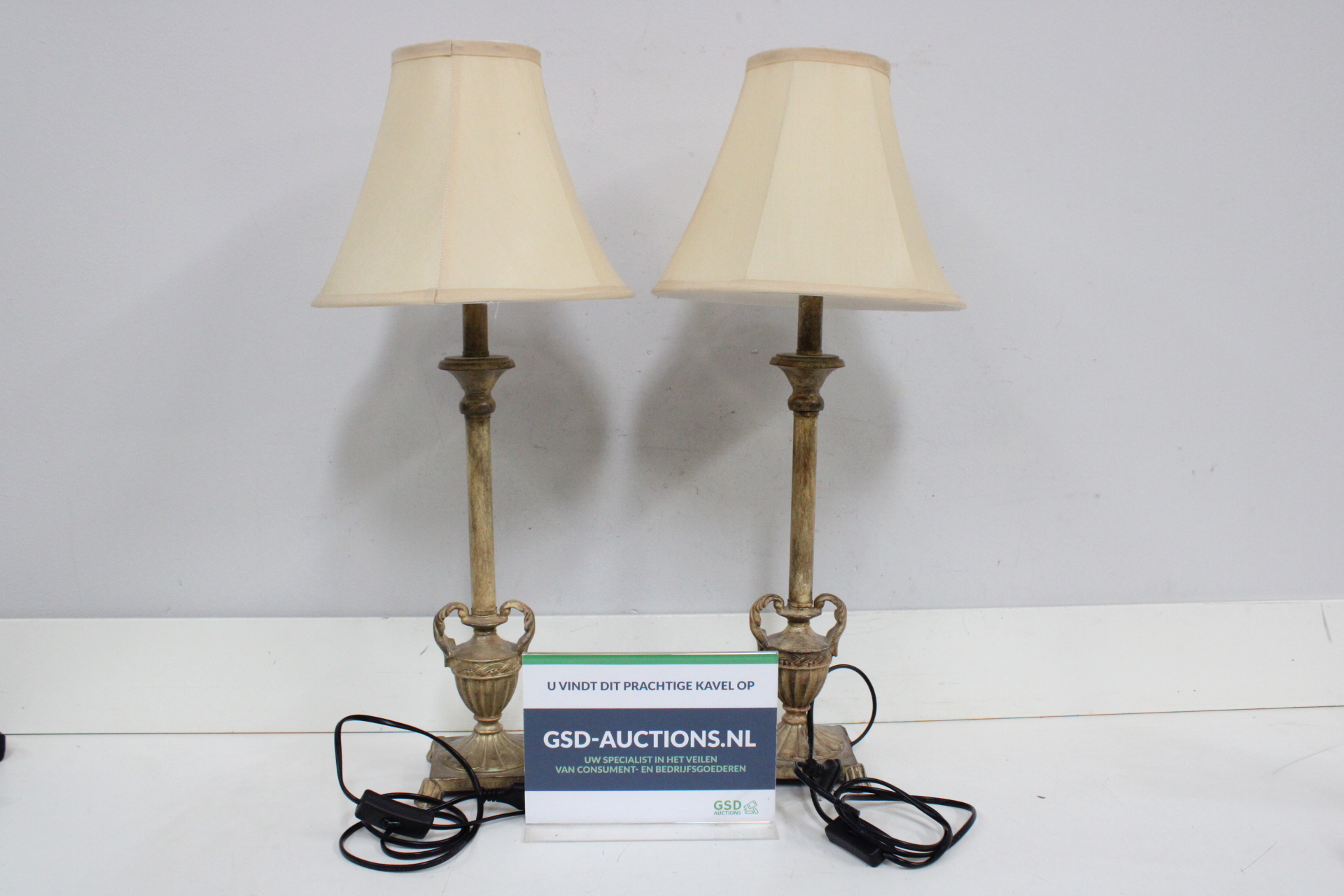 Set klassieke tafellampen met kap – kavel bij GSD Auctions, Zoeterwoude