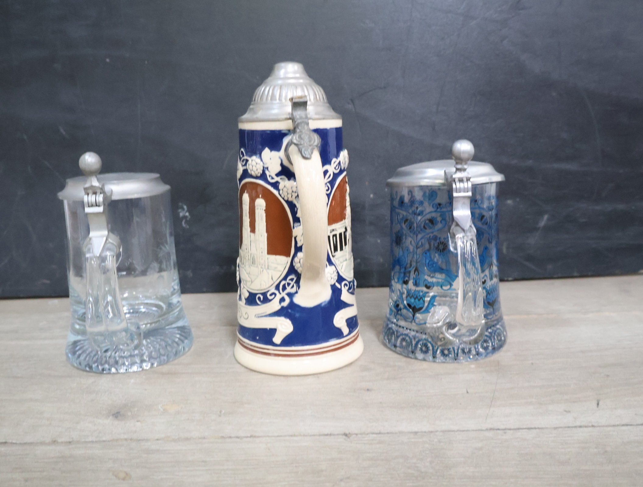 Set van 3 Duitse bierpullen met deksel – foto 5 – kavel bij GSD Auctions, Zoeterwoude