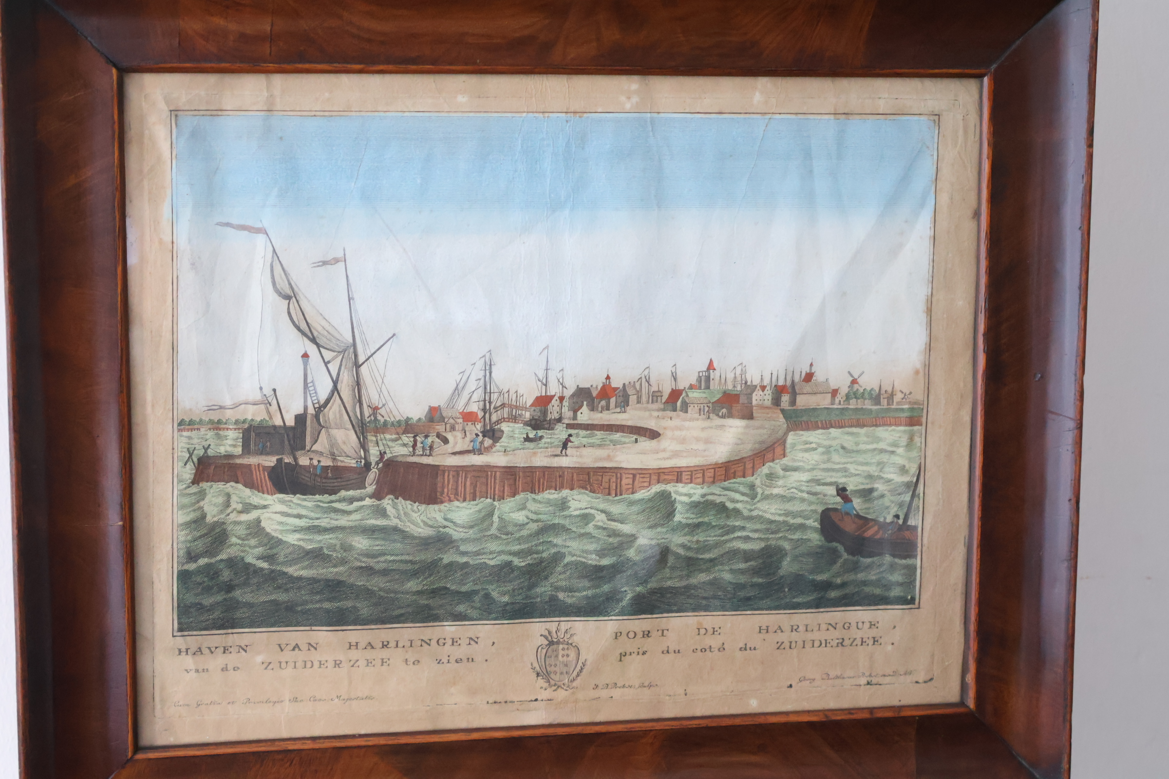 Ingelijste aquarel 'Haven van Harlingen' – foto 3 – kavel bij GSD Auctions, Zoeterwoude