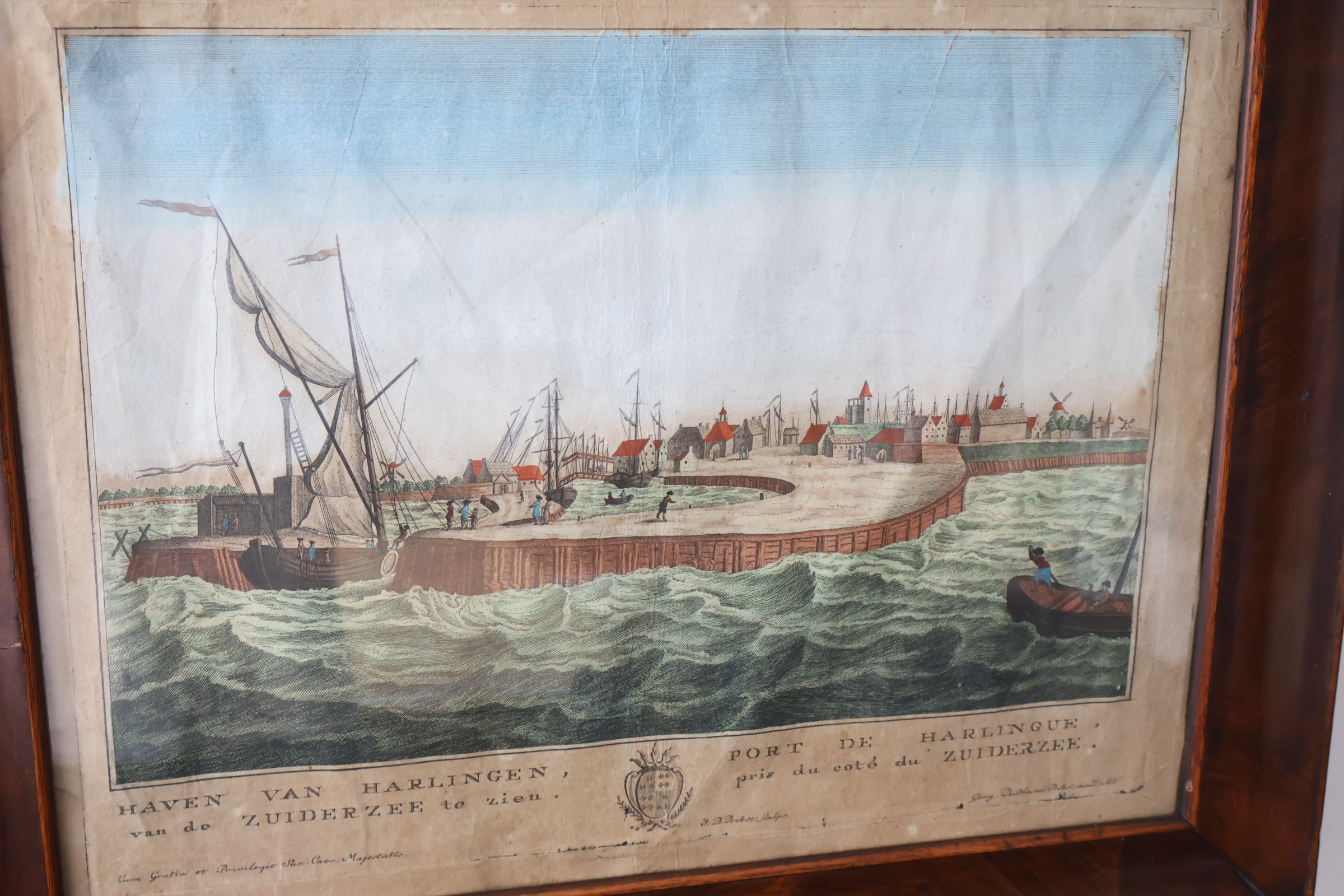 Ingelijste aquarel 'Haven van Harlingen' – foto 8 – kavel bij GSD Auctions, Zoeterwoude