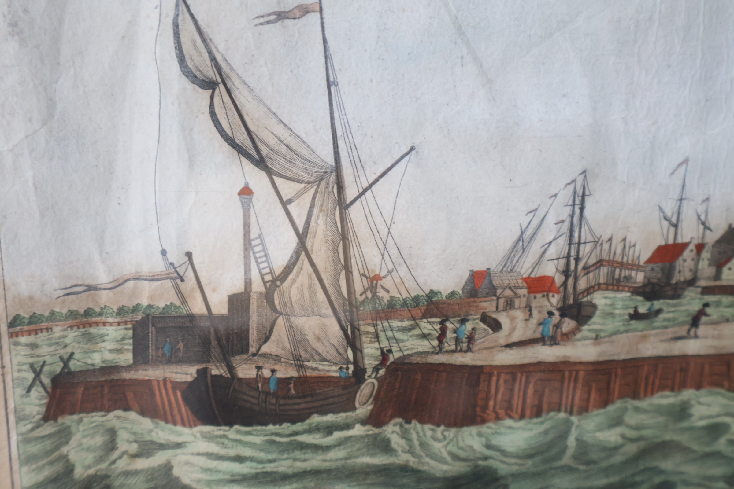 Ingelijste aquarel 'Haven van Harlingen' – foto 9 – kavel bij GSD Auctions, Zoeterwoude