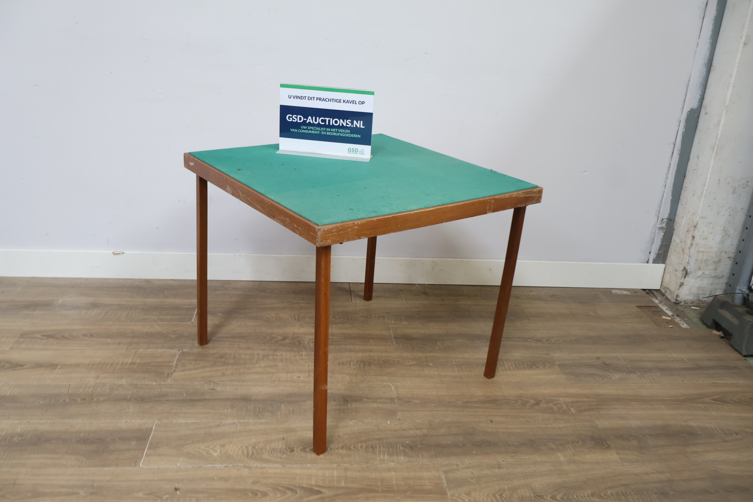 Vintage kaarttafel met groene viltbedekking – foto 2 – kavel bij GSD Auctions, Zoeterwoude