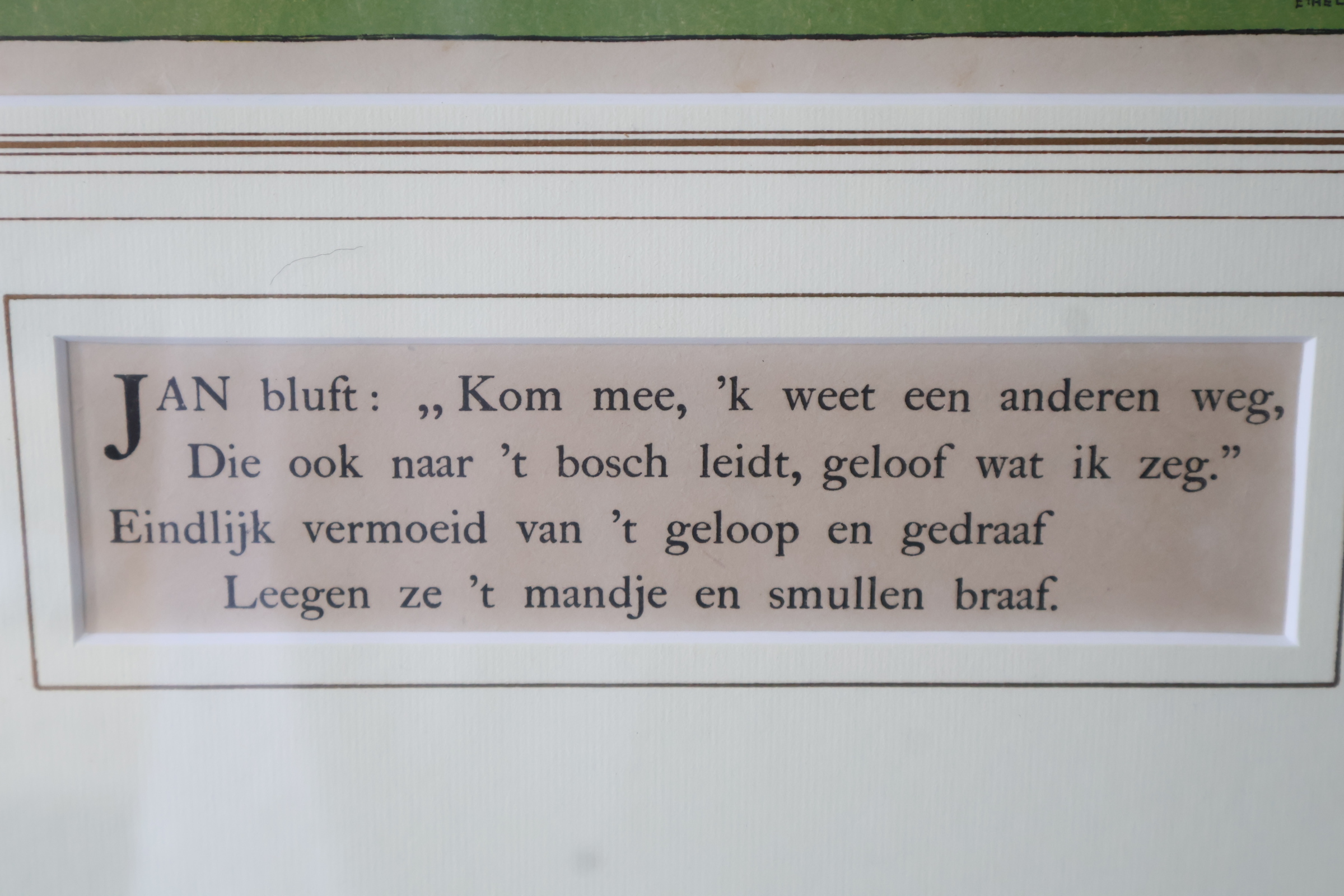 Ingelijste vintage illustratie met tekst – foto 9 – kavel bij GSD Auctions, Zoeterwoude
