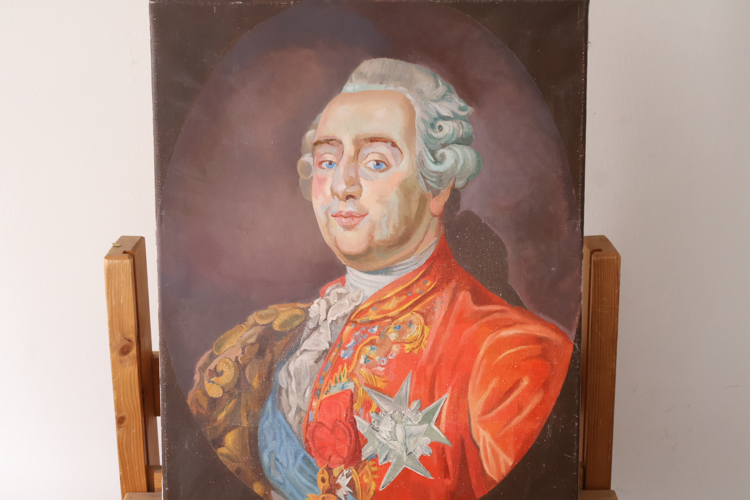 Olieverfschilderij van een 18e-eeuwse heer in rode kleding – foto 3 – kavel bij GSD Auctions, Zoeterwoude