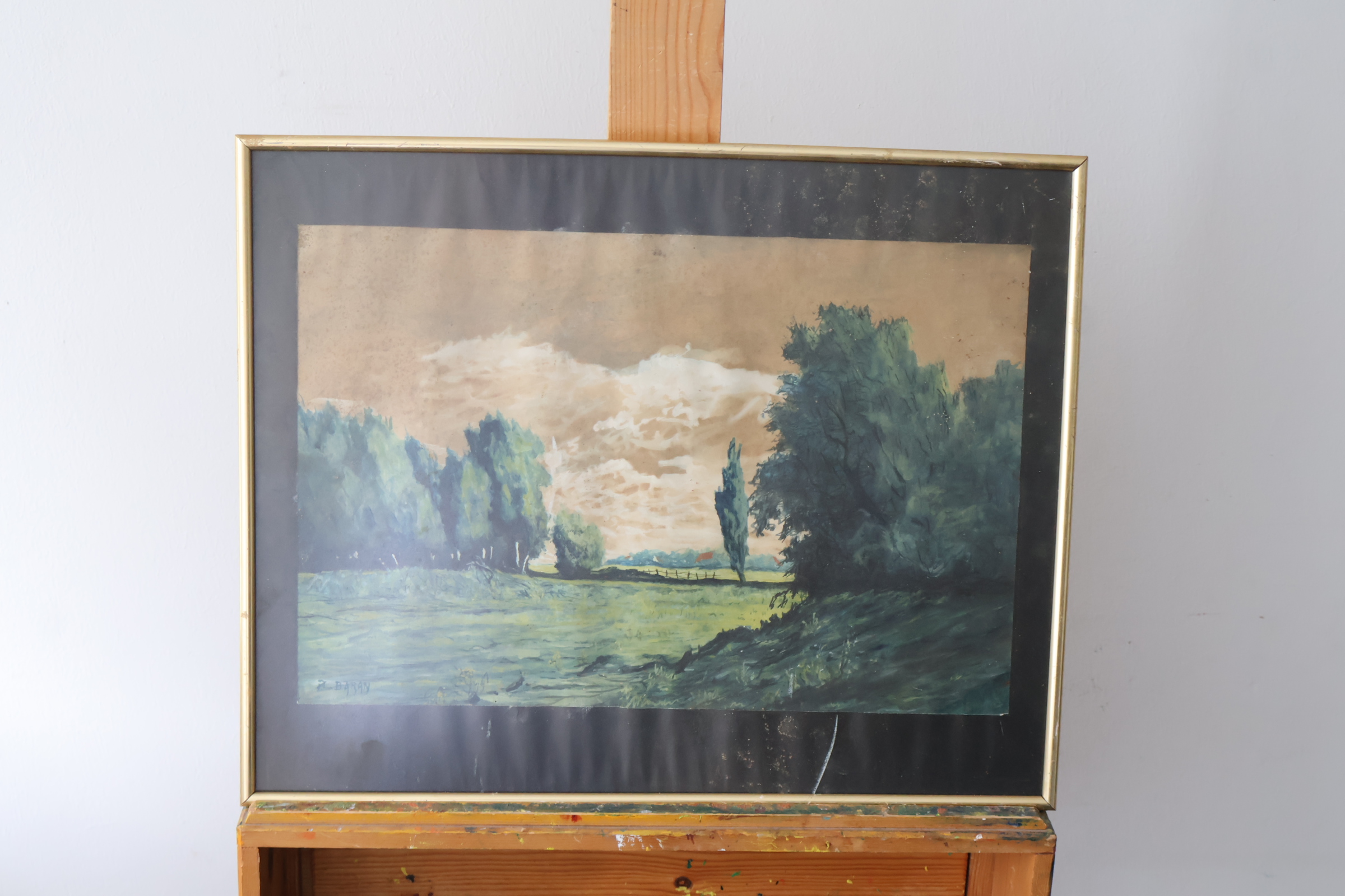 Ingelijste aquarel landschapschildering P. Barry – kavel bij GSD Auctions, Zoeterwoude