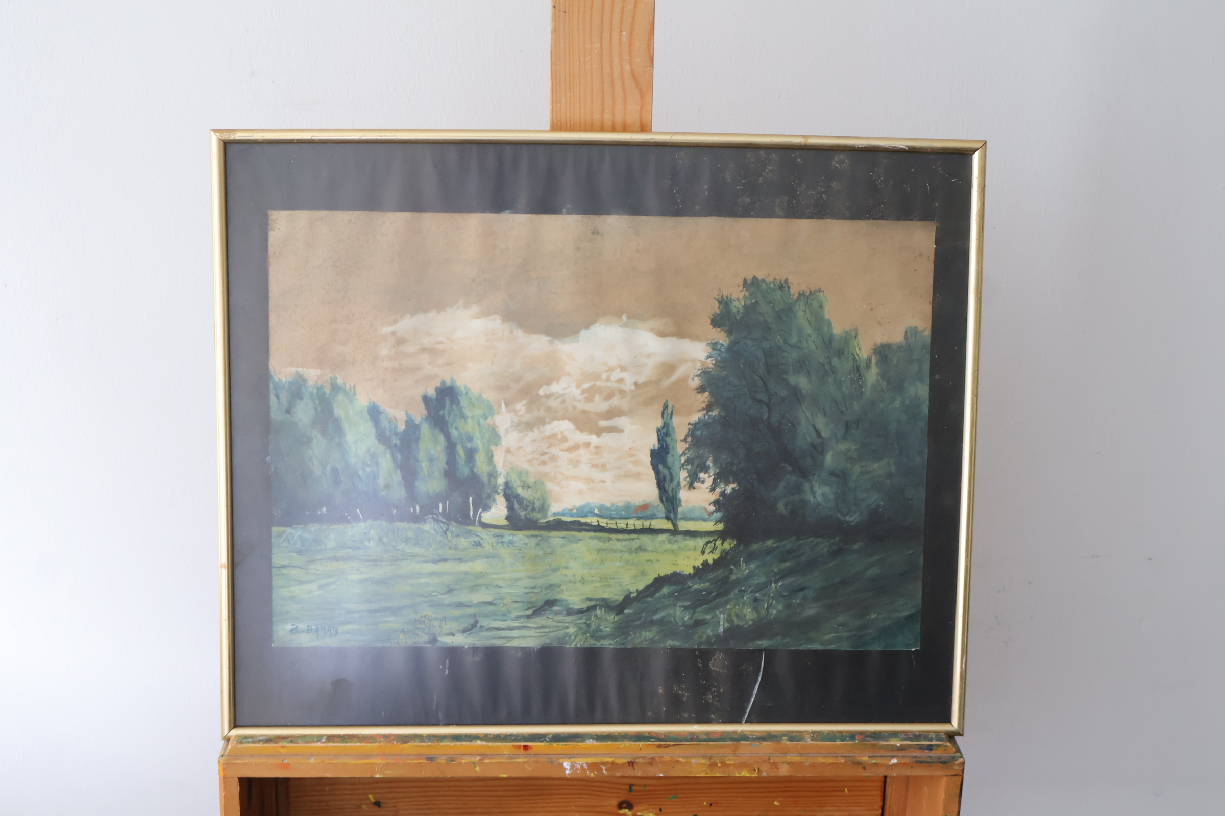 Ingelijste aquarel landschapschildering P. Barry – foto 2 – kavel bij GSD Auctions, Zoeterwoude