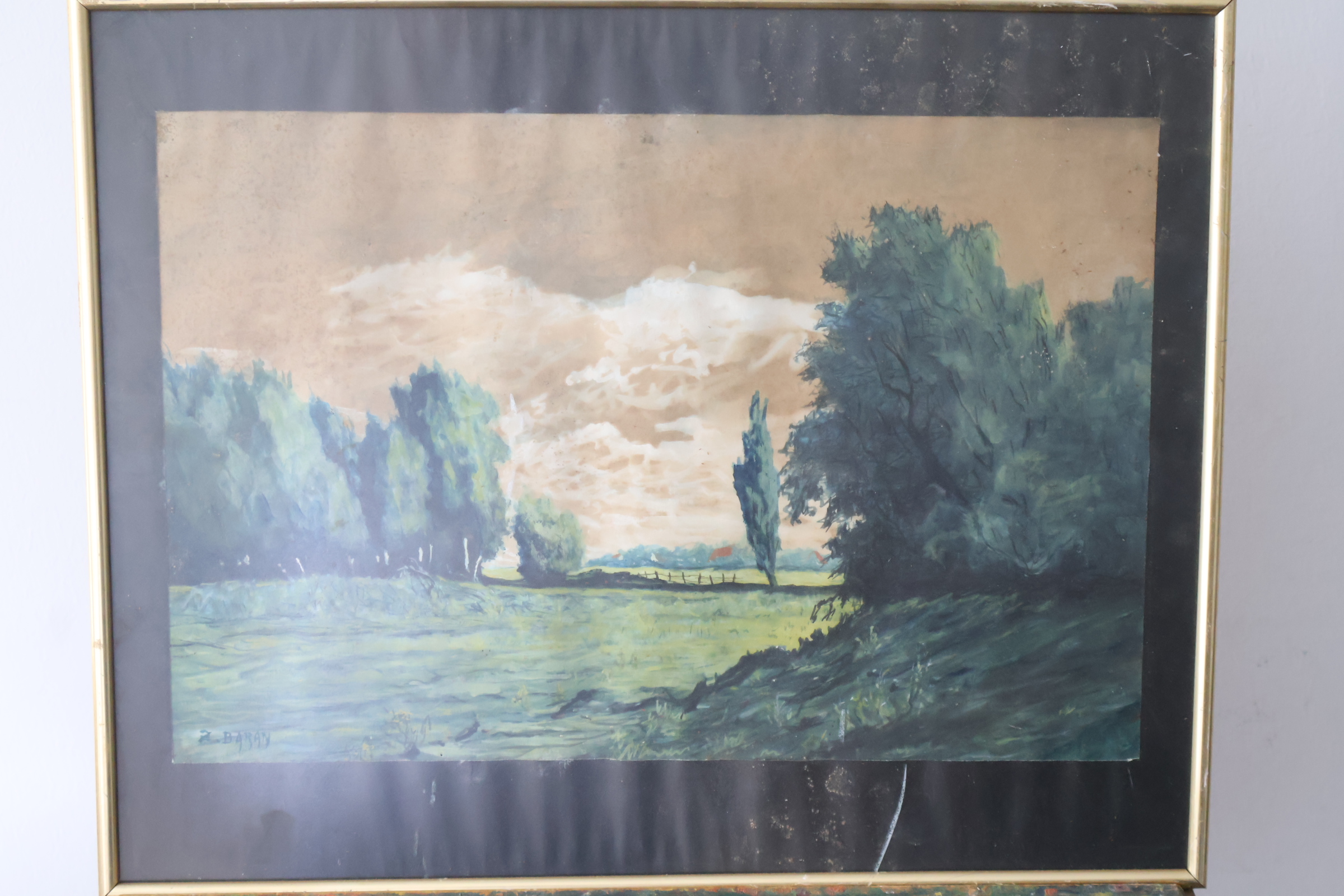 Ingelijste aquarel landschapschildering P. Barry – foto 3 – kavel bij GSD Auctions, Zoeterwoude
