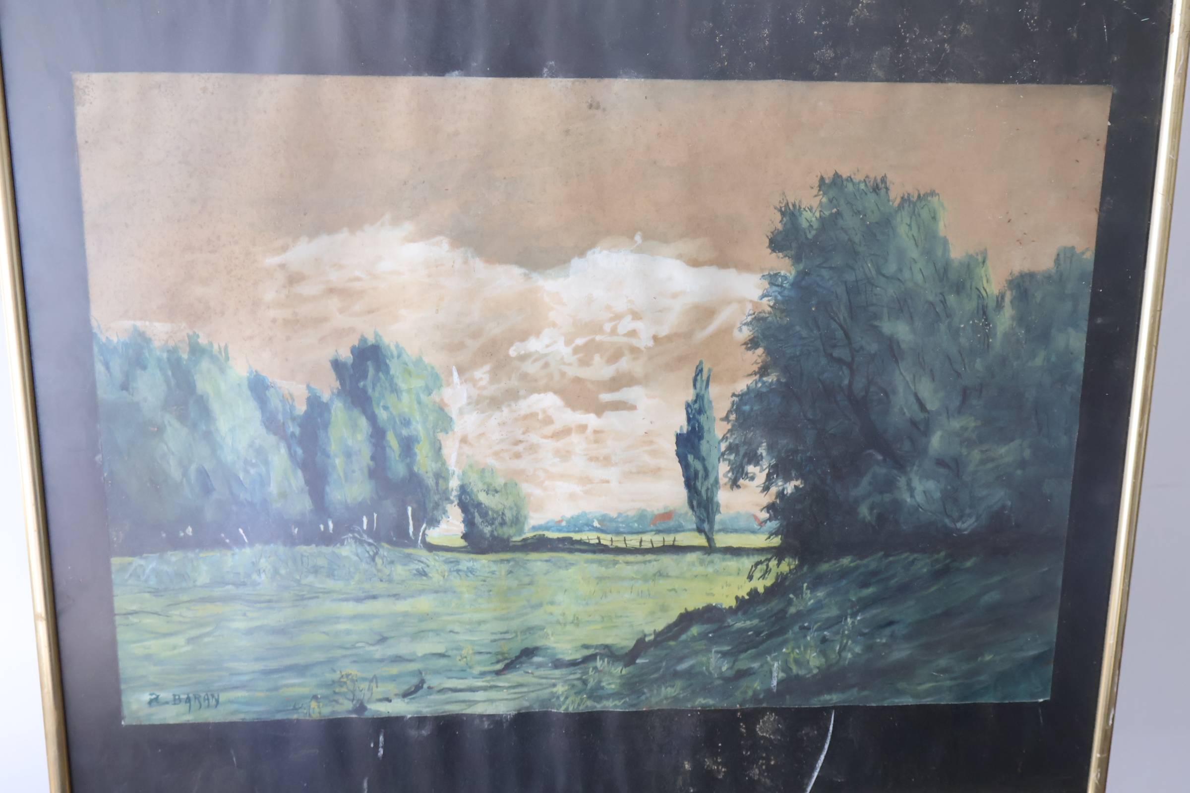 Ingelijste aquarel landschapschildering P. Barry – foto 8 – kavel bij GSD Auctions, Zoeterwoude