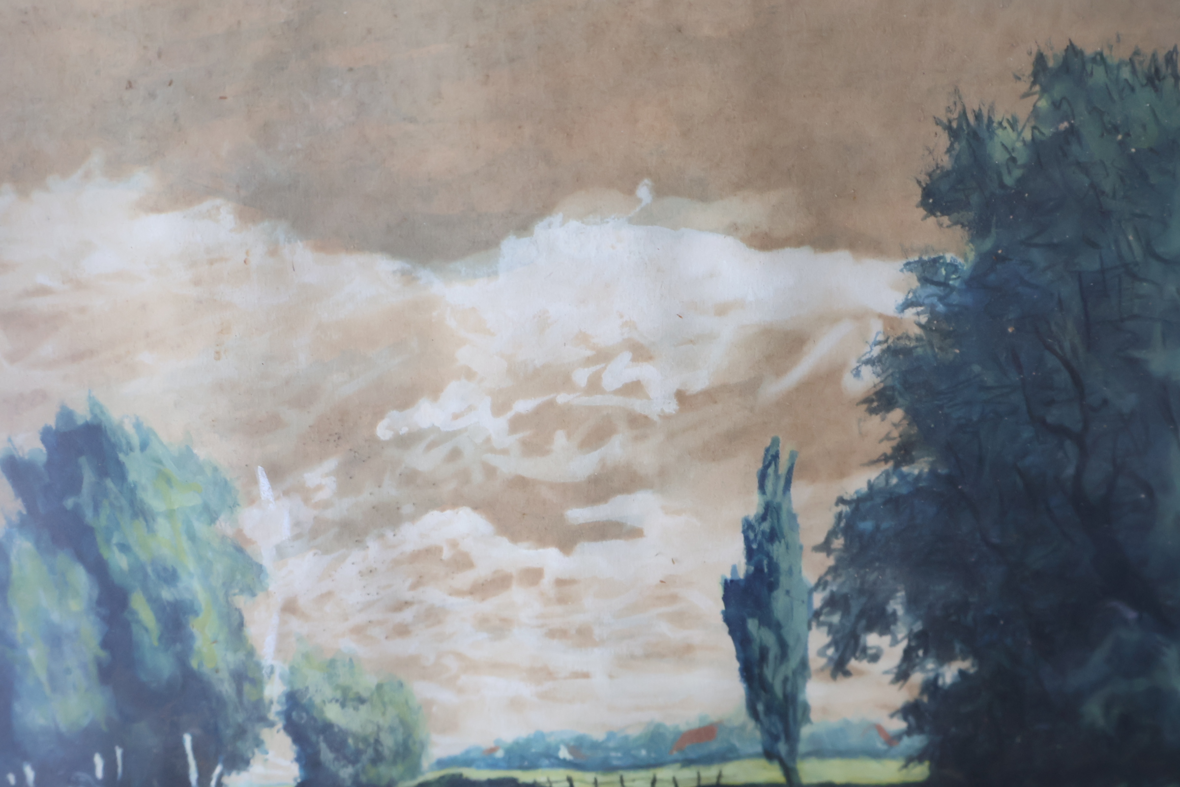 Ingelijste aquarel landschapschildering P. Barry – foto 10 – kavel bij GSD Auctions, Zoeterwoude