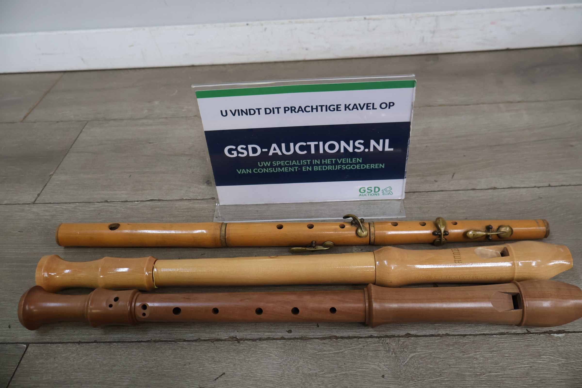 Set van drie houten blokfluiten – kavel bij GSD Auctions, Zoeterwoude