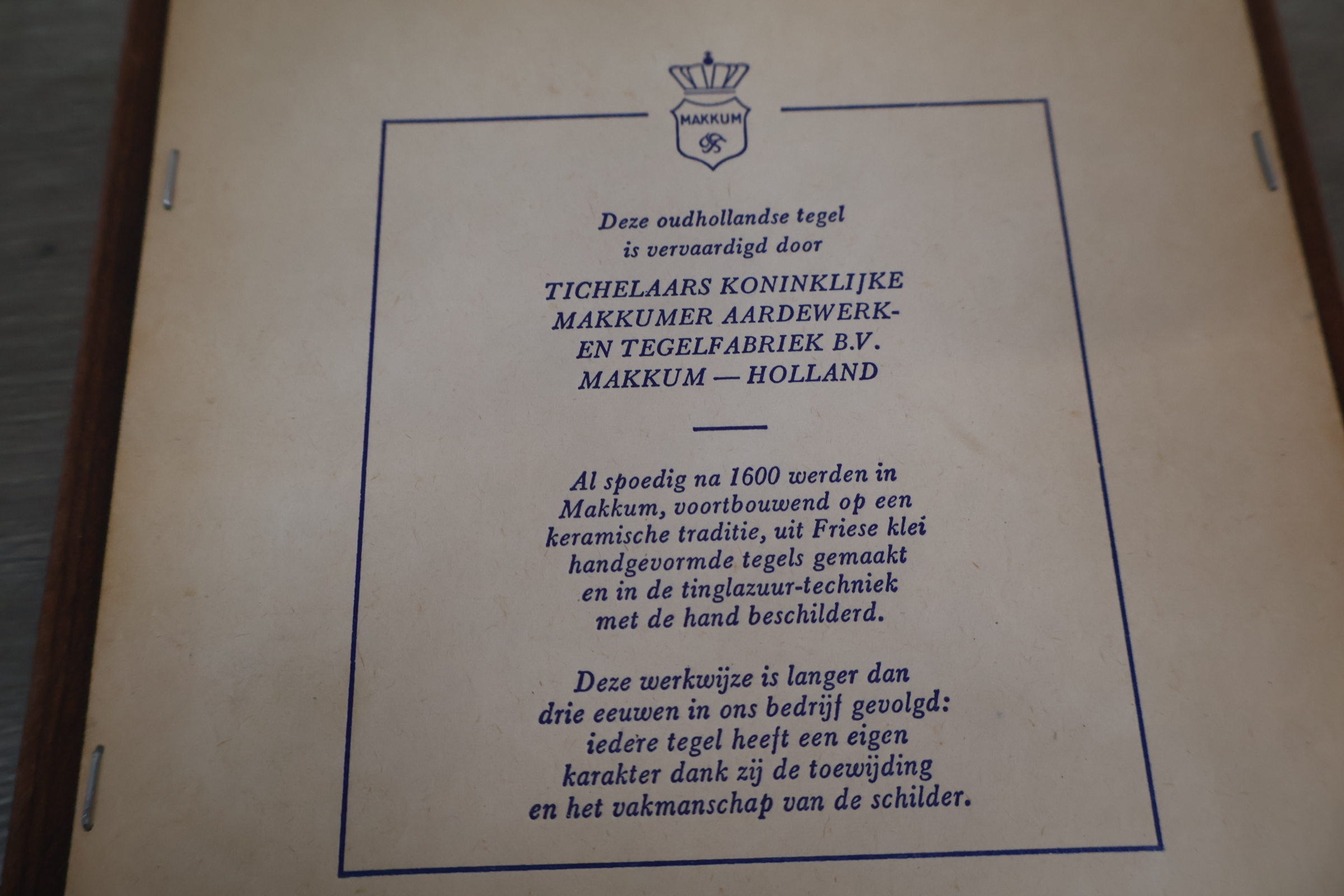 Set van 6 Delfts blauwe tegels met houten lijsten – foto 9 – kavel bij GSD Auctions, Zoeterwoude