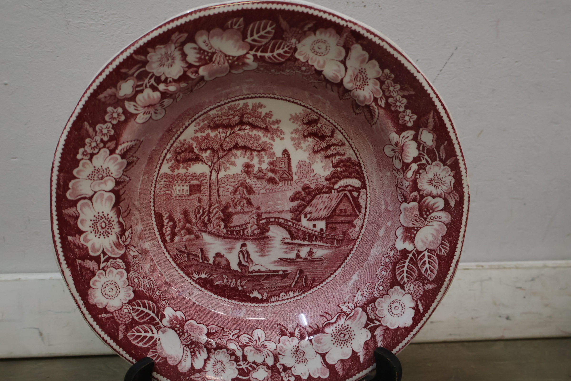 Set van 6 decoratieve borden met bloem- en landschapsmotieven – foto 9 – kavel bij GSD Auctions, Zoeterwoude