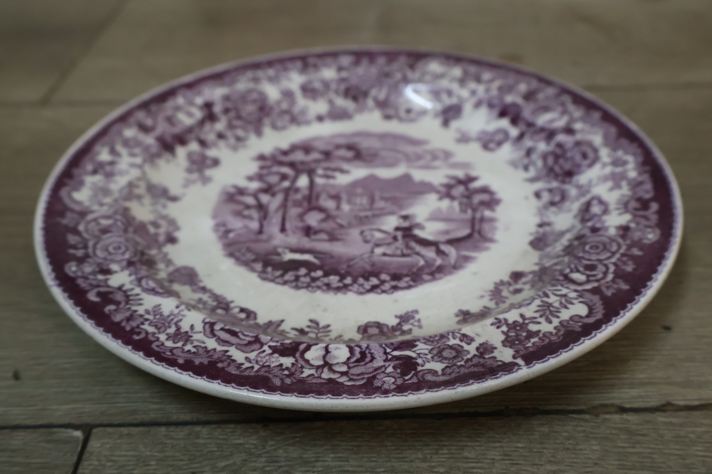 Set van 6 decoratieve borden met bloem- en landschapsmotieven – foto 10 – kavel bij GSD Auctions, Zoeterwoude