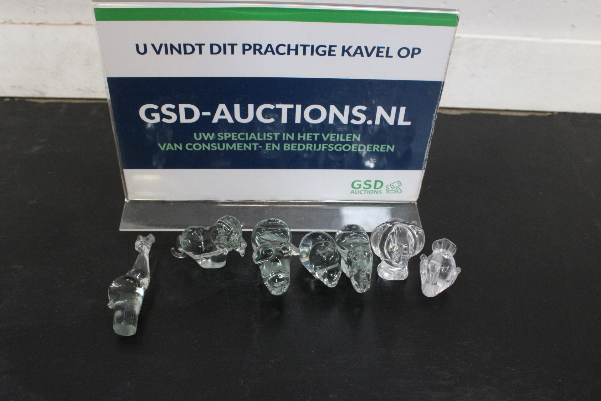 Glazen miniatuur diertjes – kavel bij GSD Auctions, Zoeterwoude